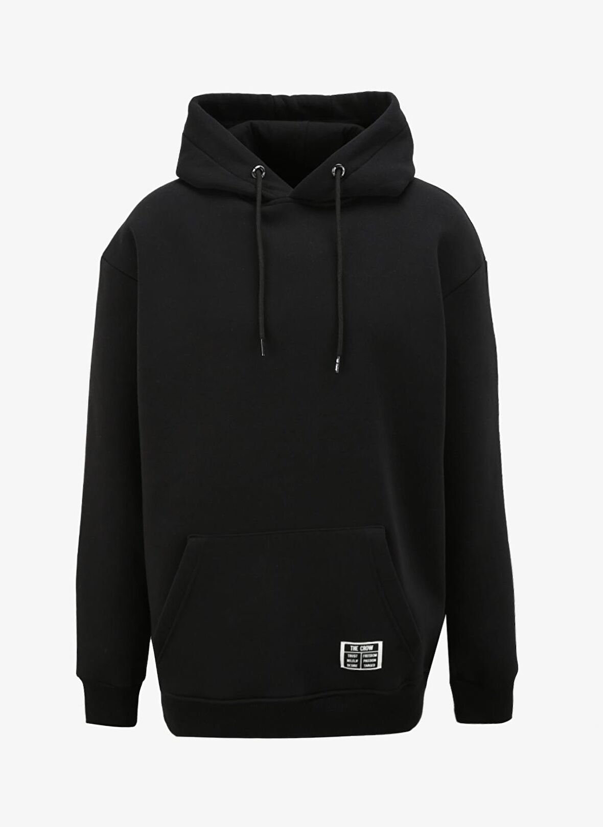The Crow Kapüşon Yaka Siyah Erkek Sweatshırt TC3911