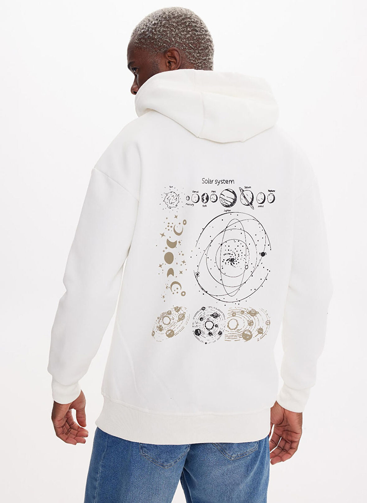 The Crow Kapüşon Yaka Ekru Erkek Sweatshırt TC3907