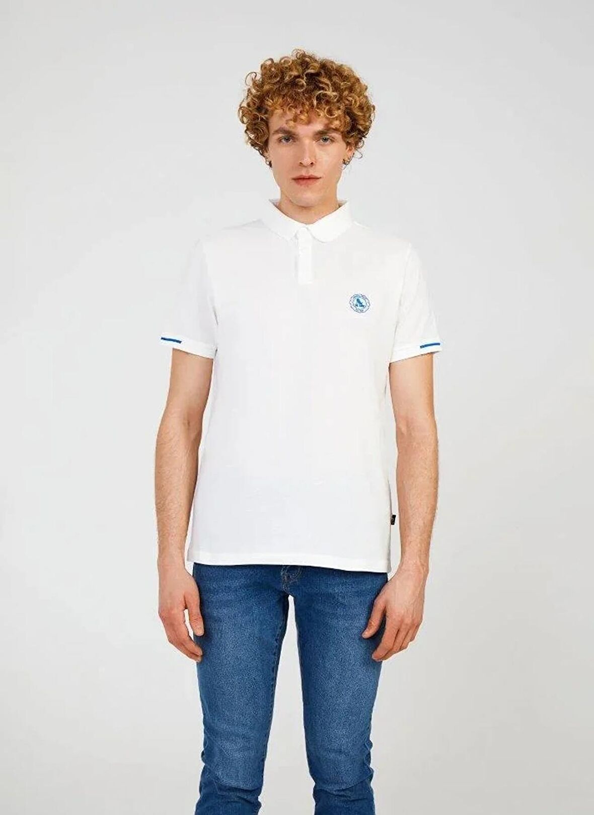The Crow Düz Beyaz Erkek Polo T-Shirt SUMMER POLO