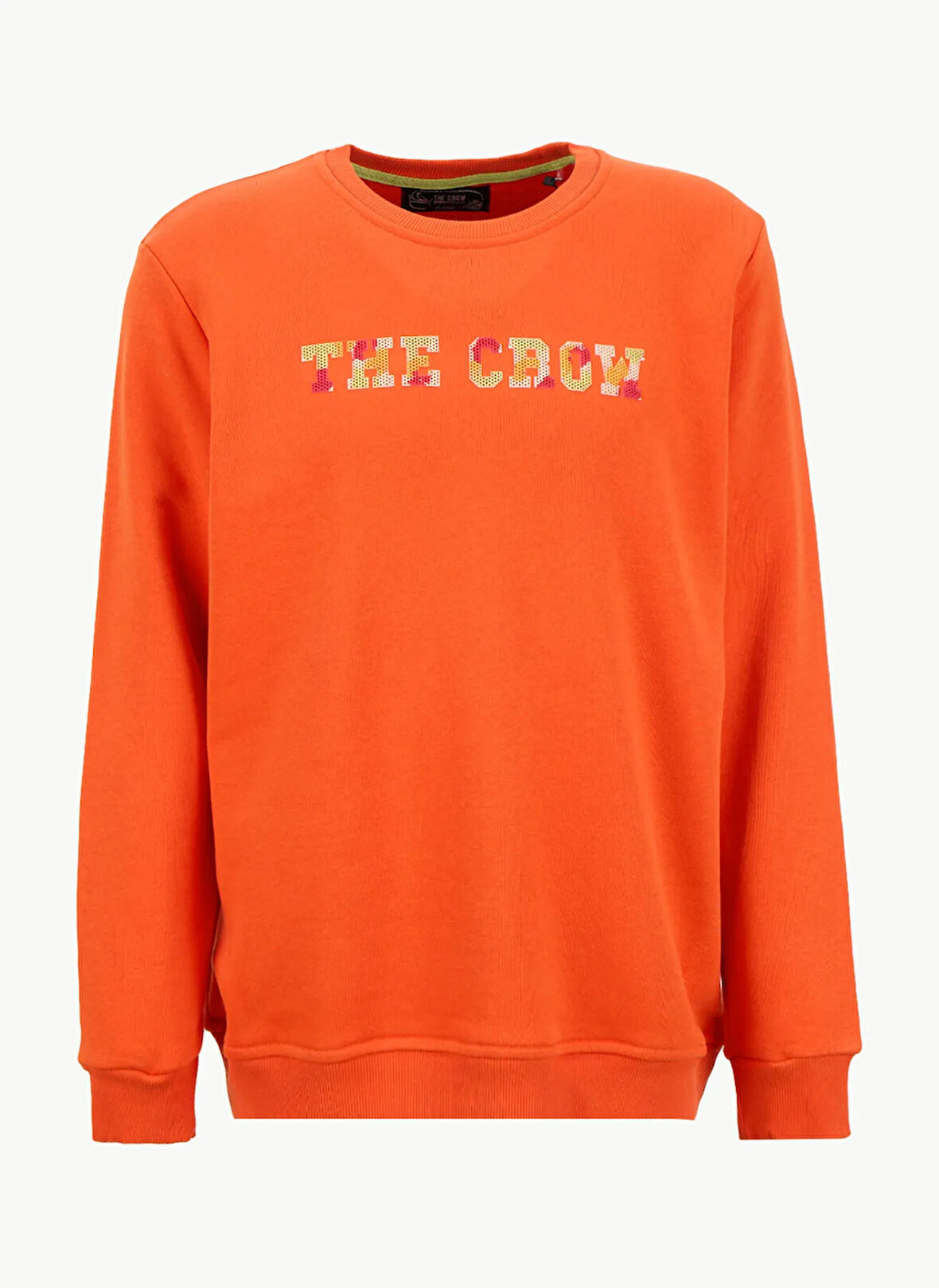 The Crow Bisiklet Yaka Turuncu Erkek Sweatshırt TC1950_COLOURFUL