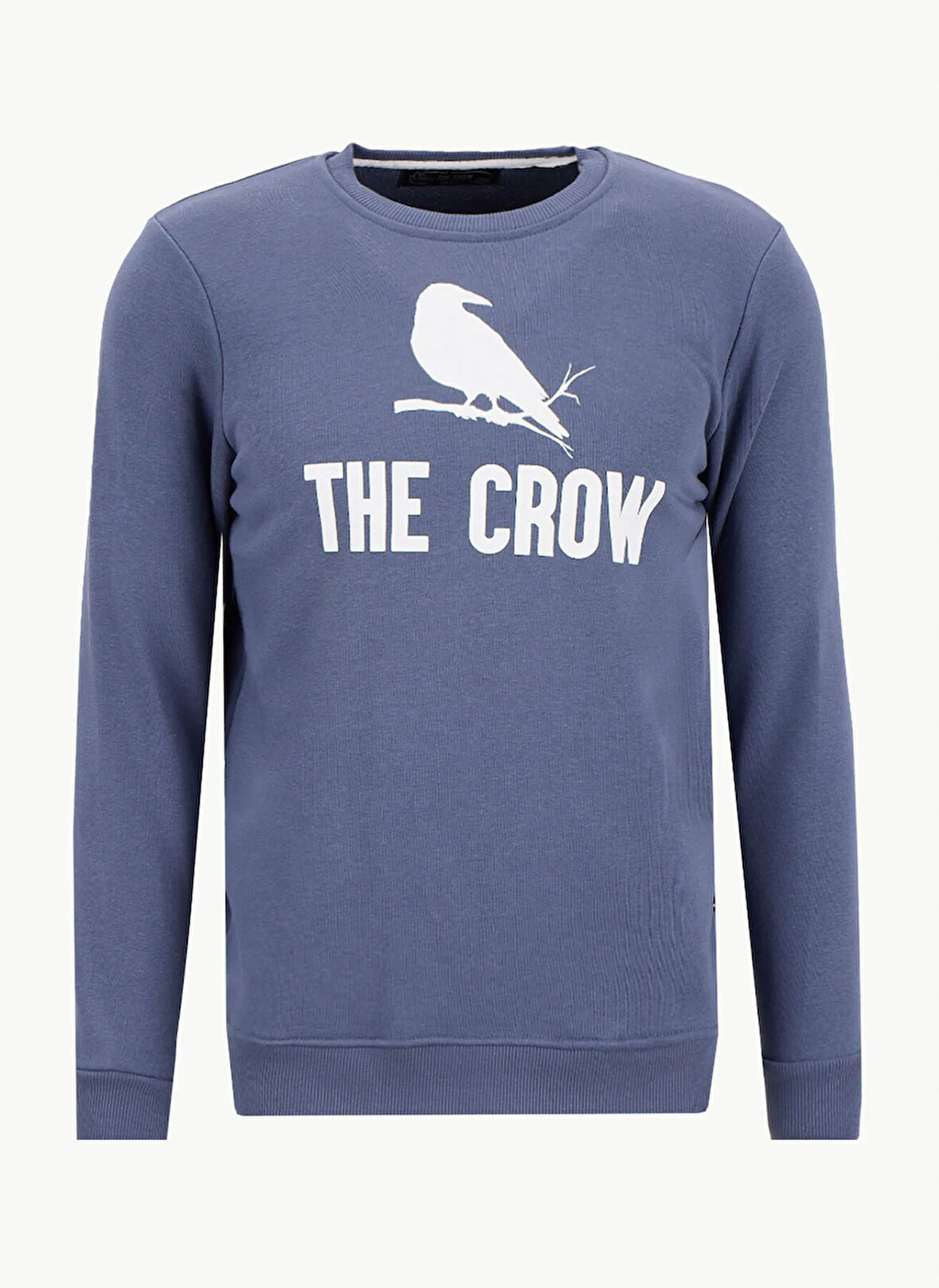 The Crow Bisiklet Yaka Açık Füme Erkek Sweatshırt TC1905_ZOOM