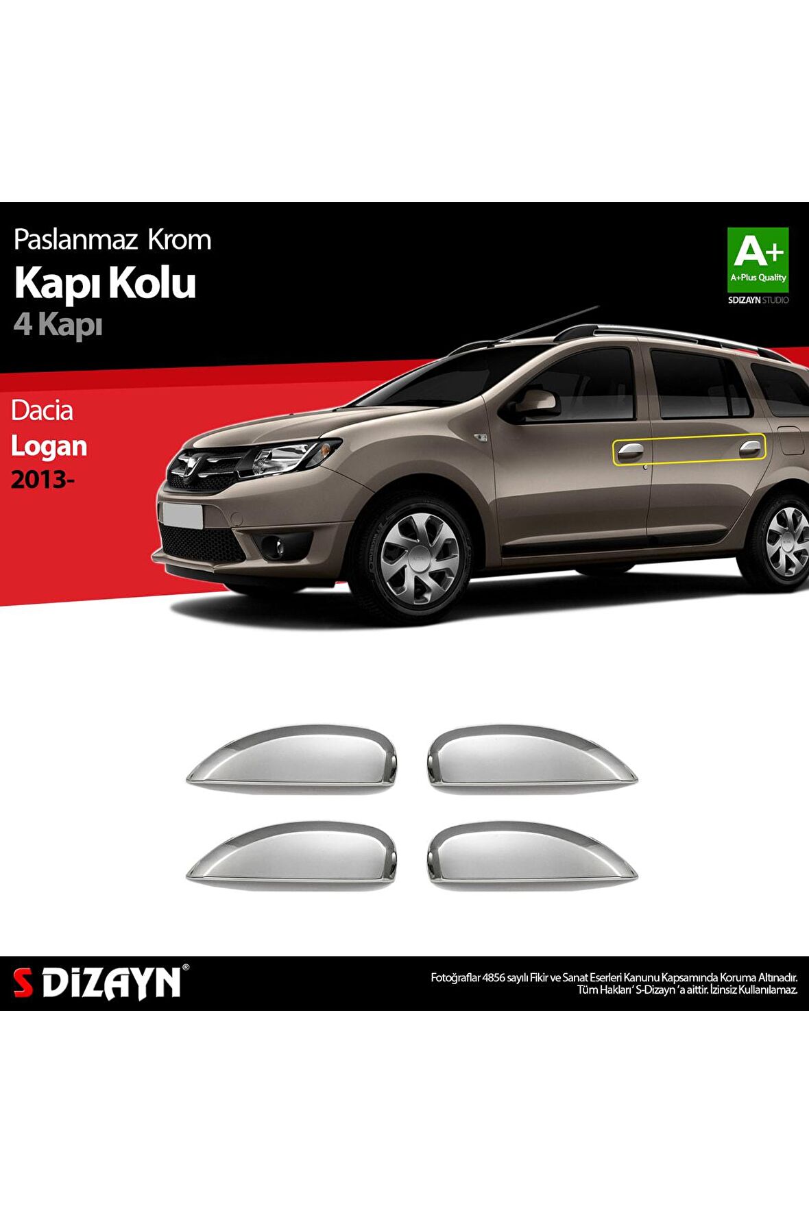 Dacia Logan Mcv Krom Kapı Kolu 4 Kapı 2013 Üzeri