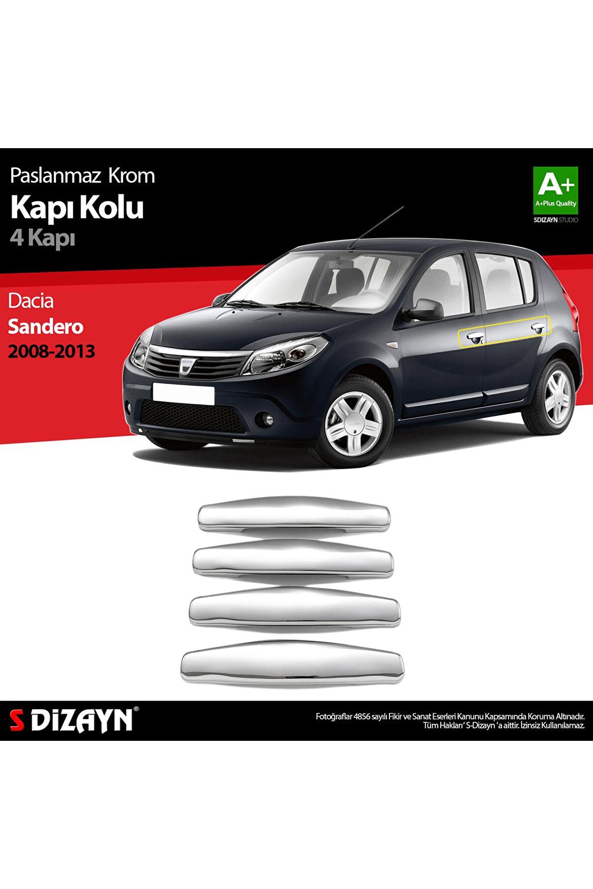Dacia Sandero Krom Kapı Kolu 4 Kapı 2008-2013
