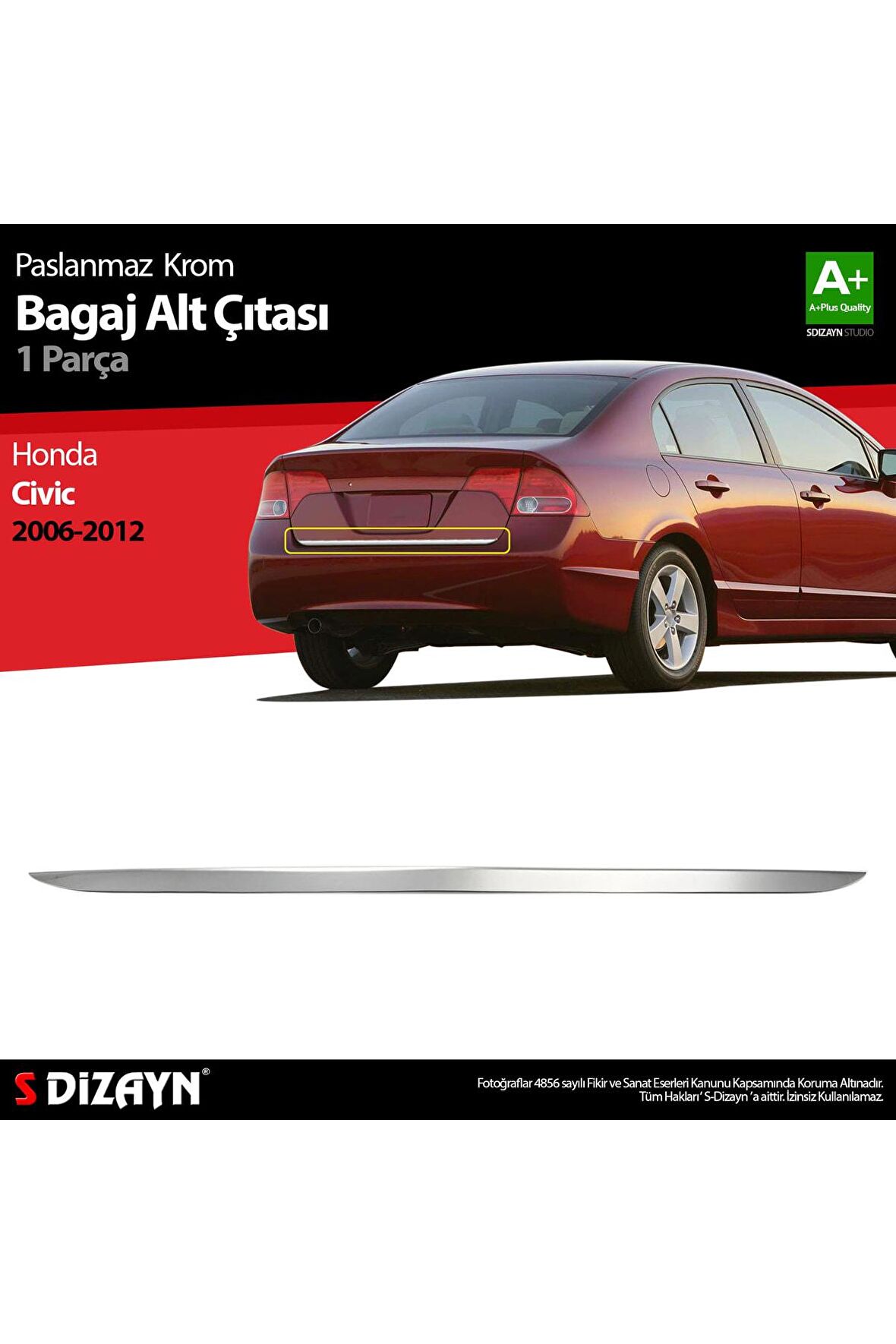 Honda Civic Krom Bagaj Alt Çıta 2006-2012