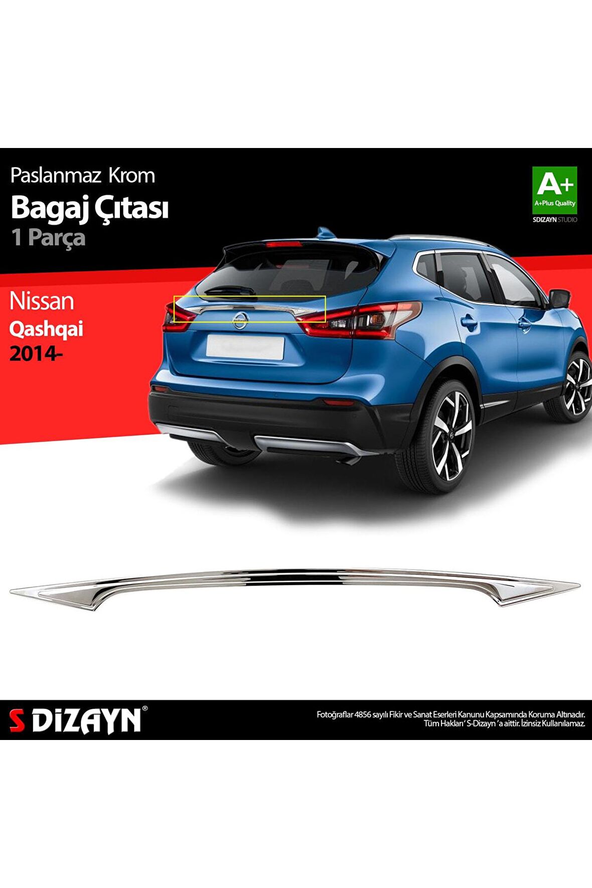 Nissan Qashqai Uyumlu Krom Bagaj Çıtası 2014 Üzeri