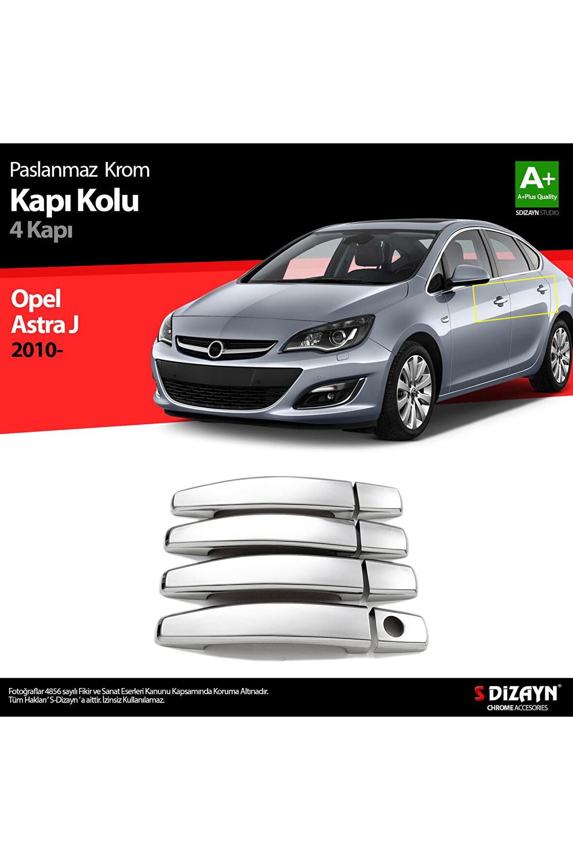 Opel Astra J Krom Kapı Kolu 4 Kapı 2010 Üzeri A+kalite