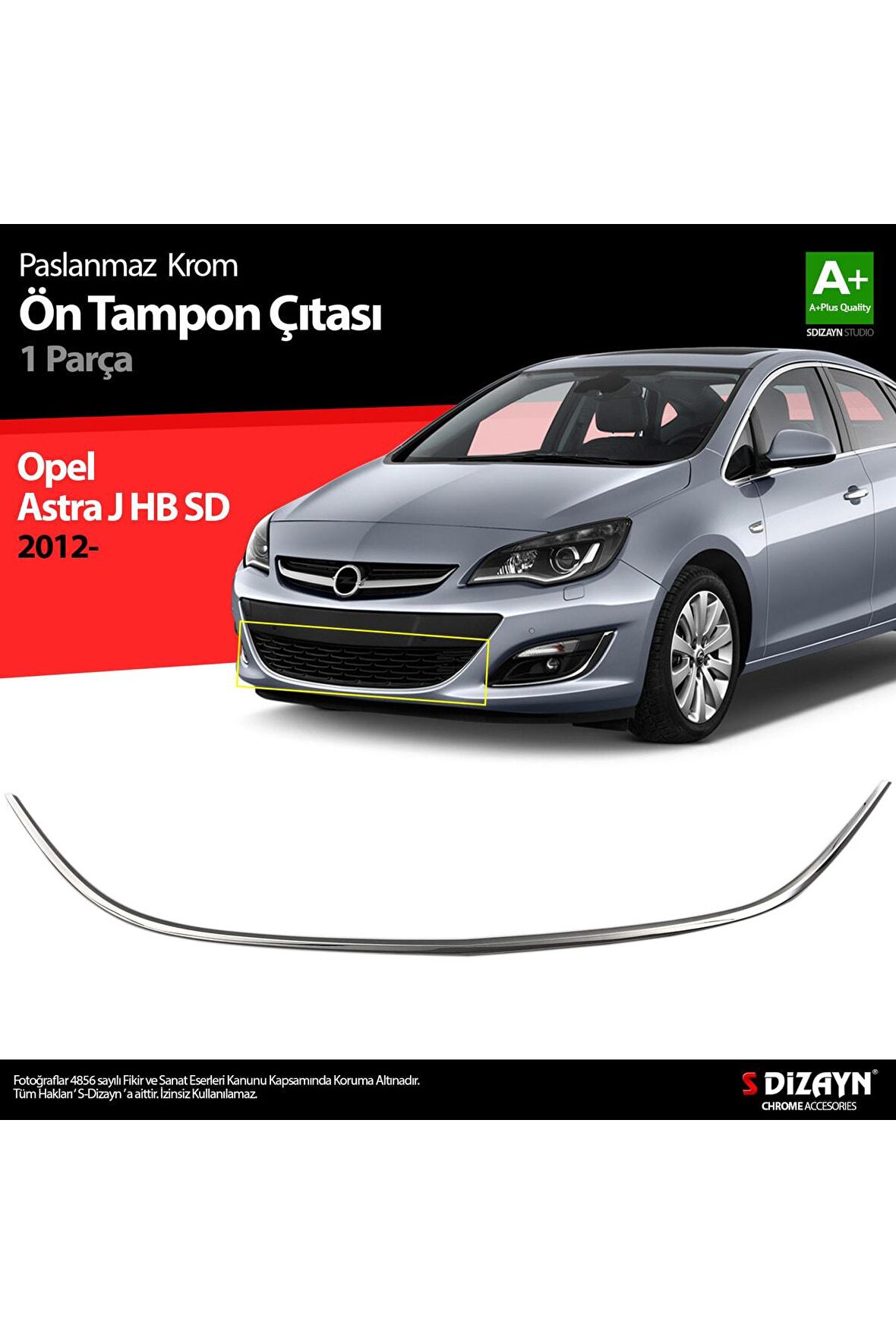 Opel Astra J Krom Ön Tampon Çıtası 2012 Üzeri