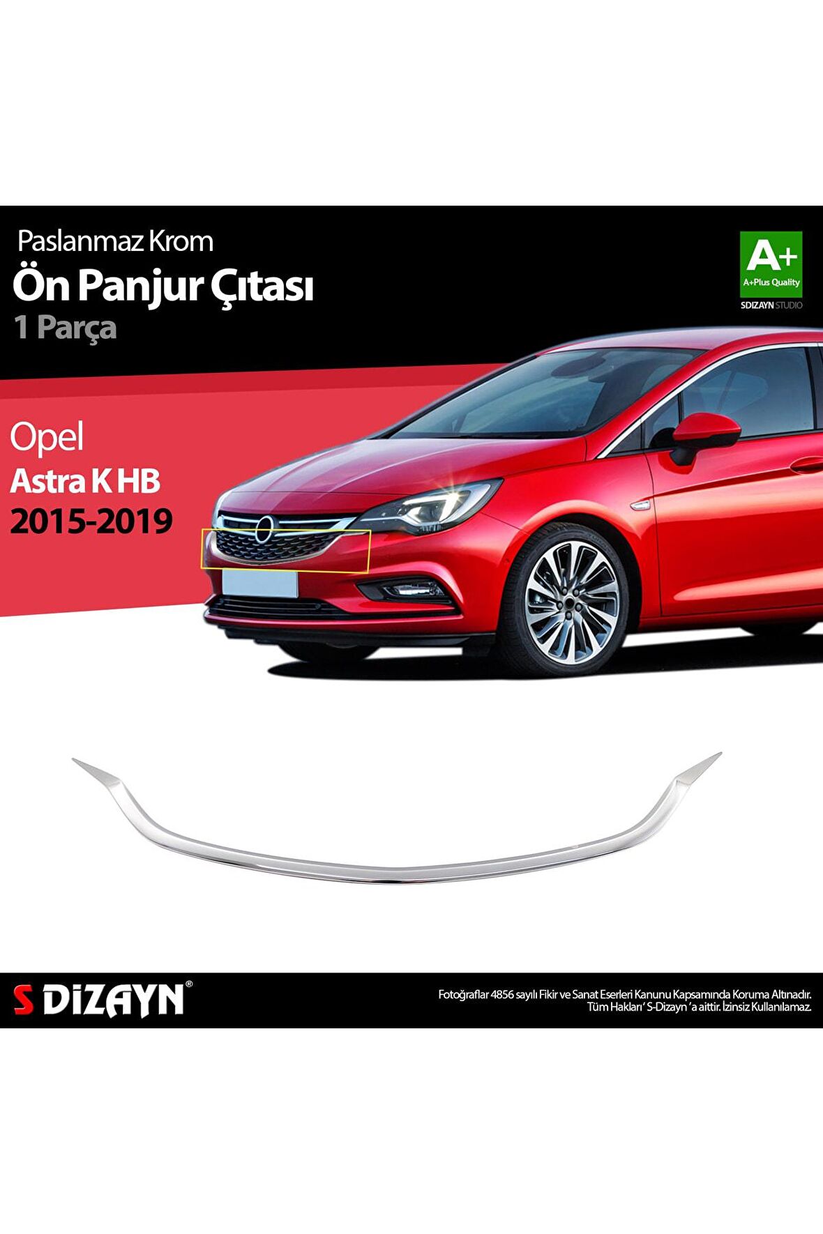 Opel Astra K Hb Krom Ön Panjur Çıtası 1 Prç. 2015 Üzeri