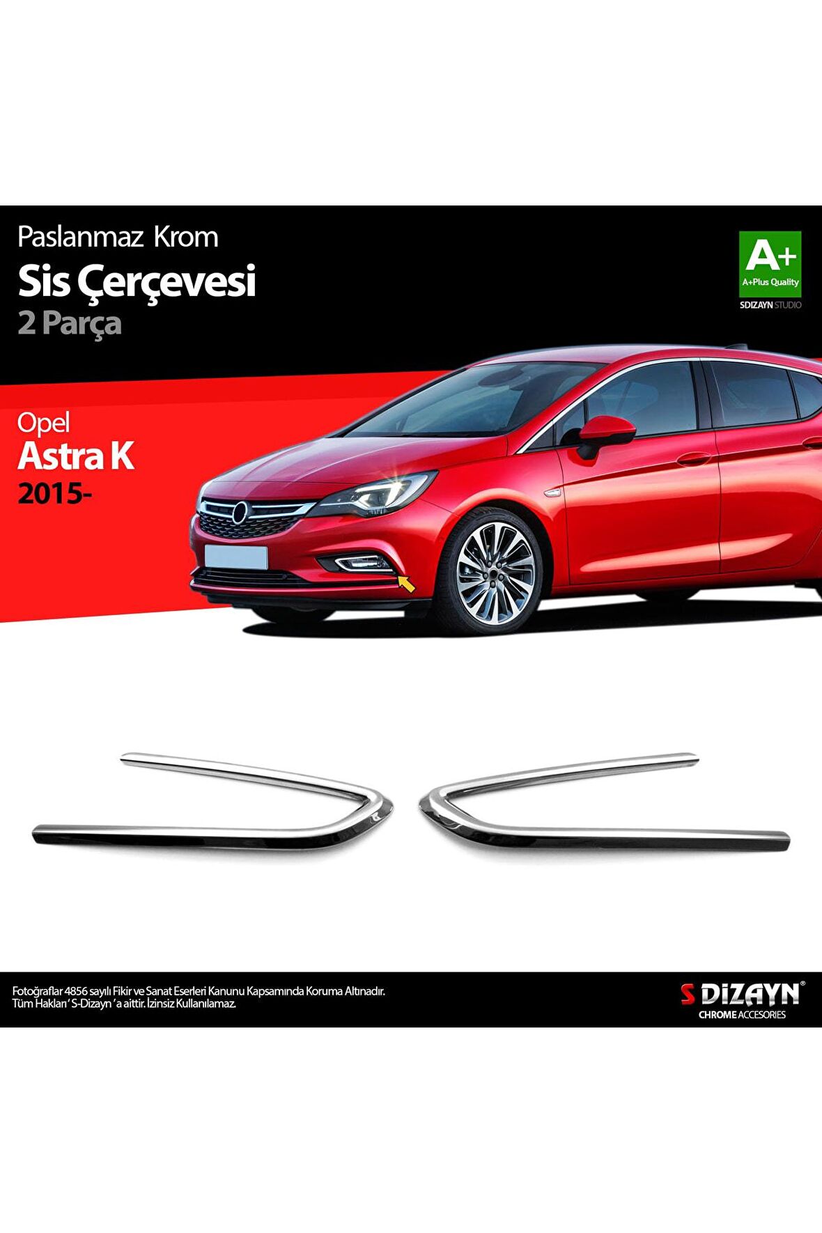 Opel Astra K Hb Krom Sis Farı Çerçevesi 2 Prç 2015 Üzeri Için