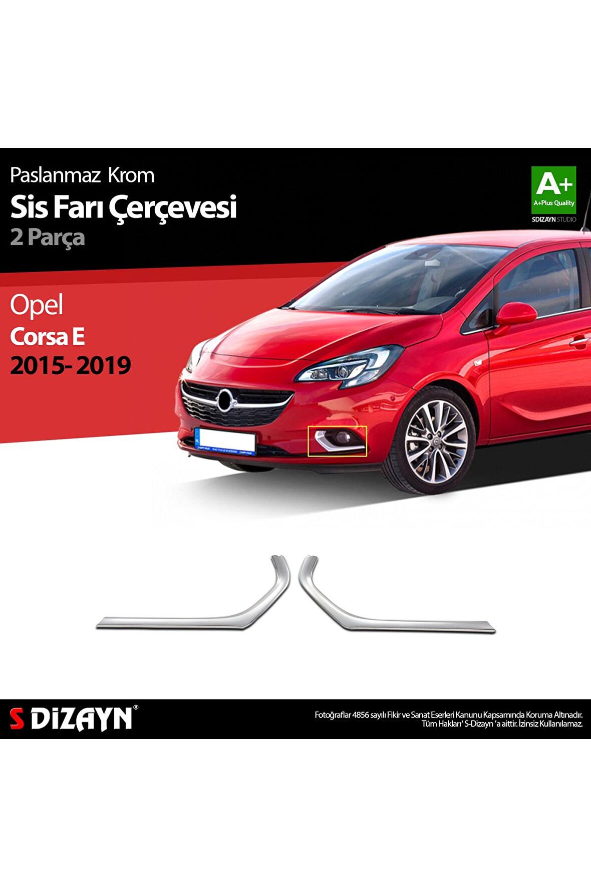 Opel Corsa E Krom Sis Farı Çerçevesi 2 Prç 2015 Üzeri