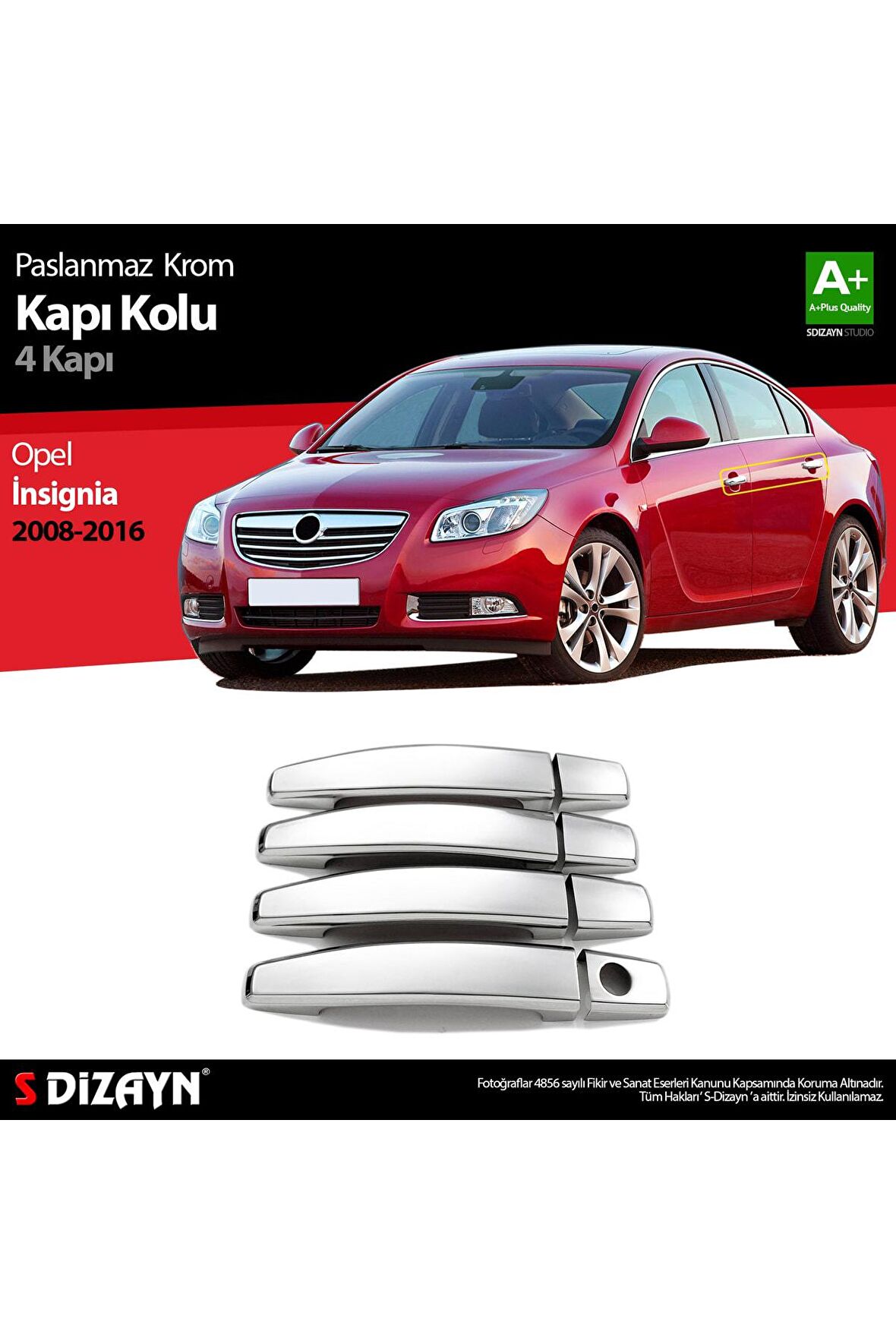 Opel Insignia Krom Kapı Kolu 4 Kapı 2008-2016