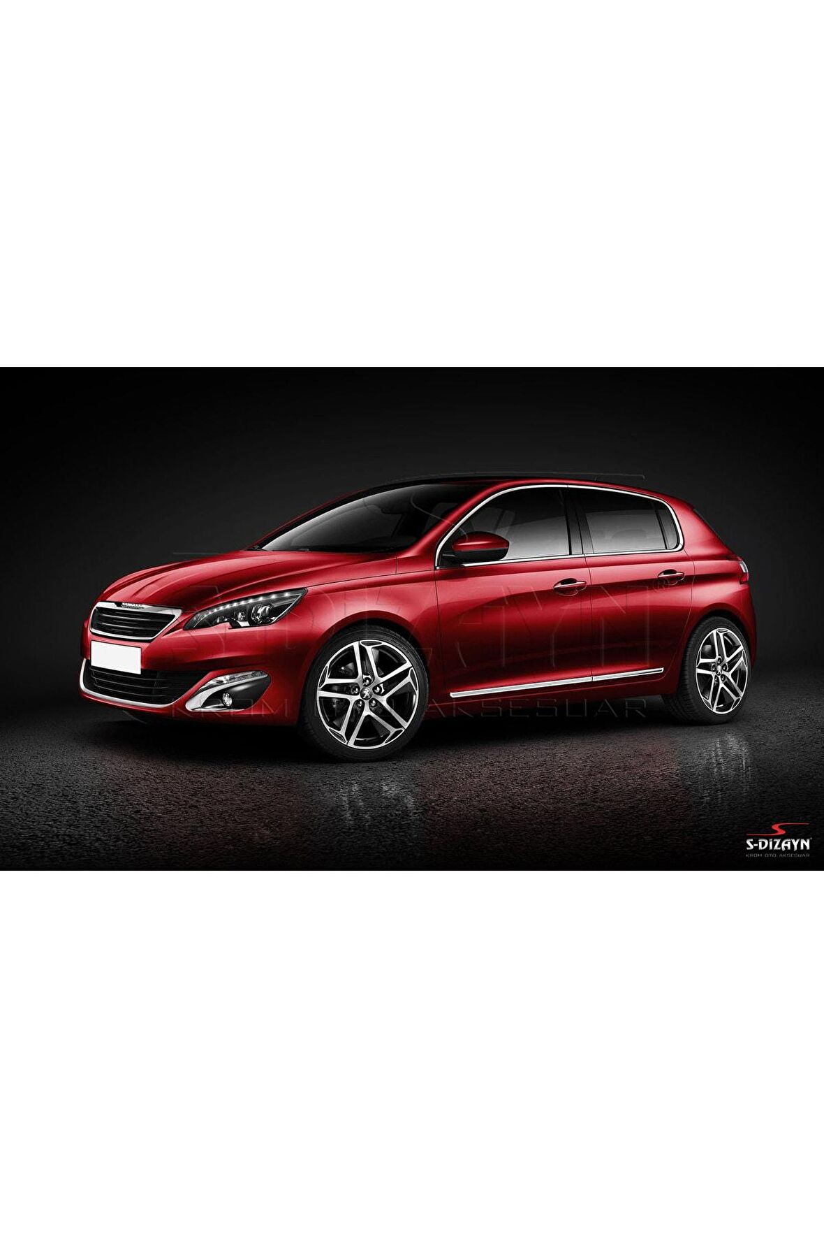 S-dizayn Peugeot 308 Kapı Koruma Çıtası Krom 2014-2021