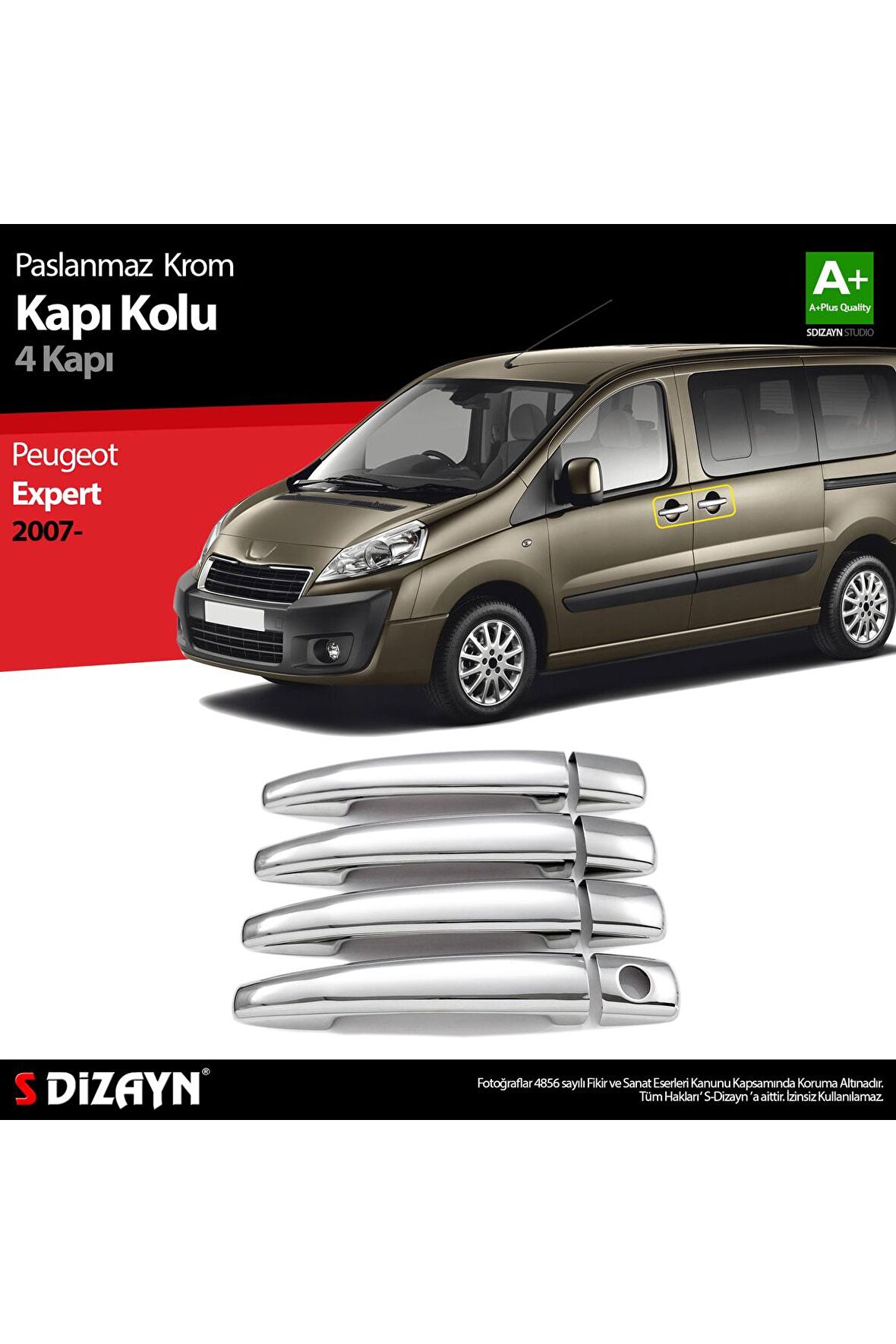 Peugeot Expert Krom Kapı Kolu 4 Kapı 2007 Üzeri
