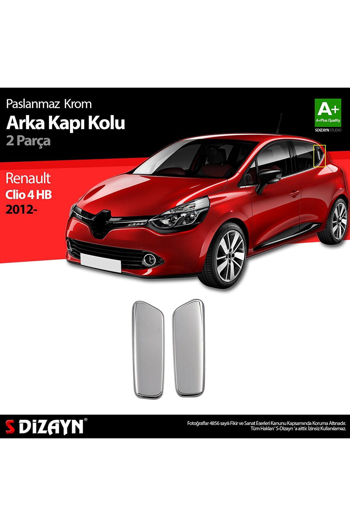 Renault Clio 4 Hb Krom Arka Kapı Kolu 2 Prç. 2012 Üzeri