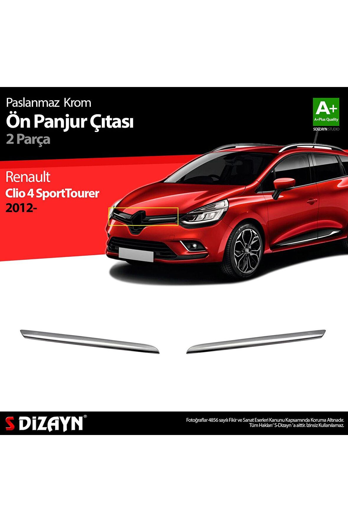 Renault Clio 4 Uyumlu Sporttourer Krom Ön Panjur 2 Prç. 2012 Üzeri