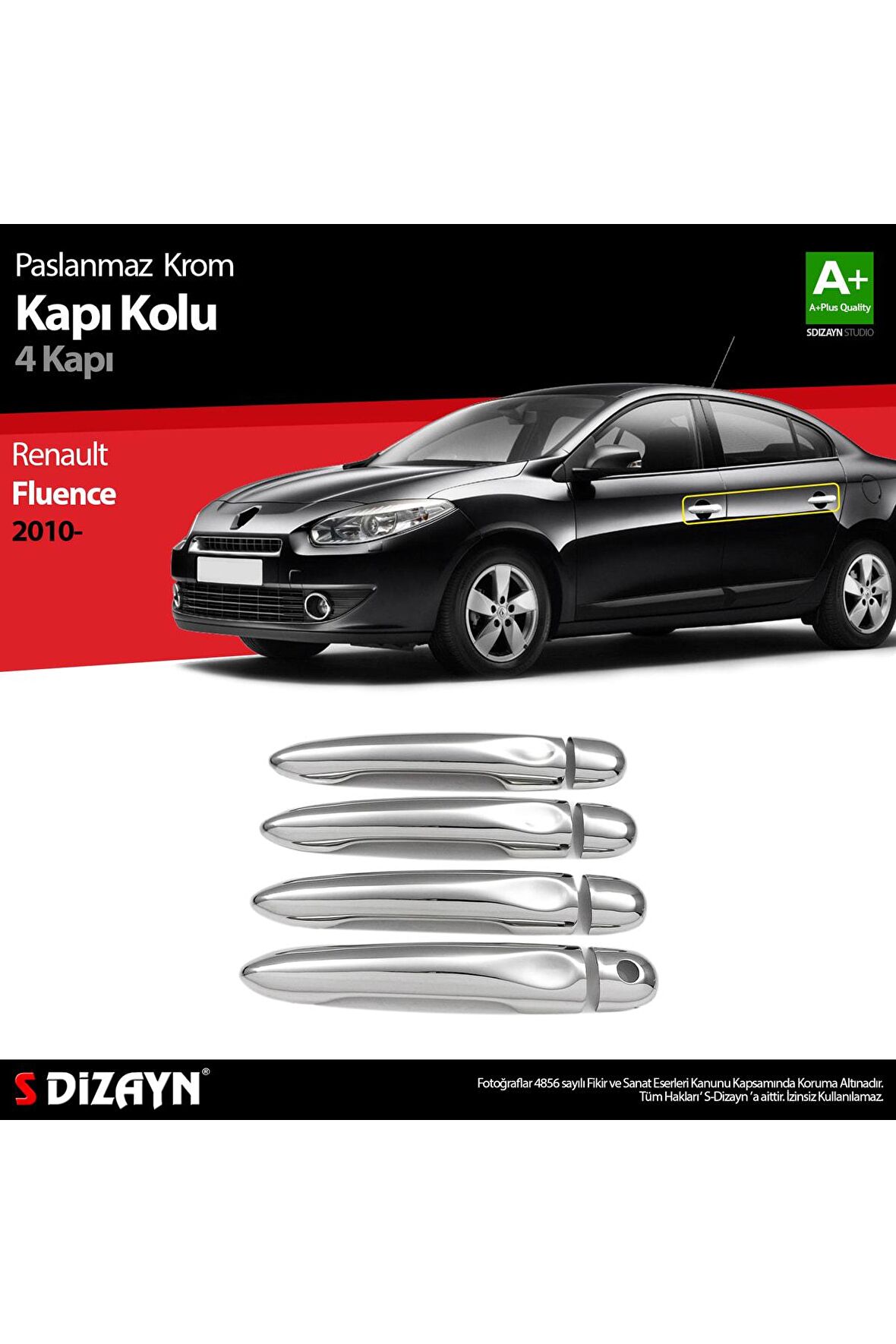 Renault Fluence Krom Kapı Kolu 4 Kapı 2010 Üzeri