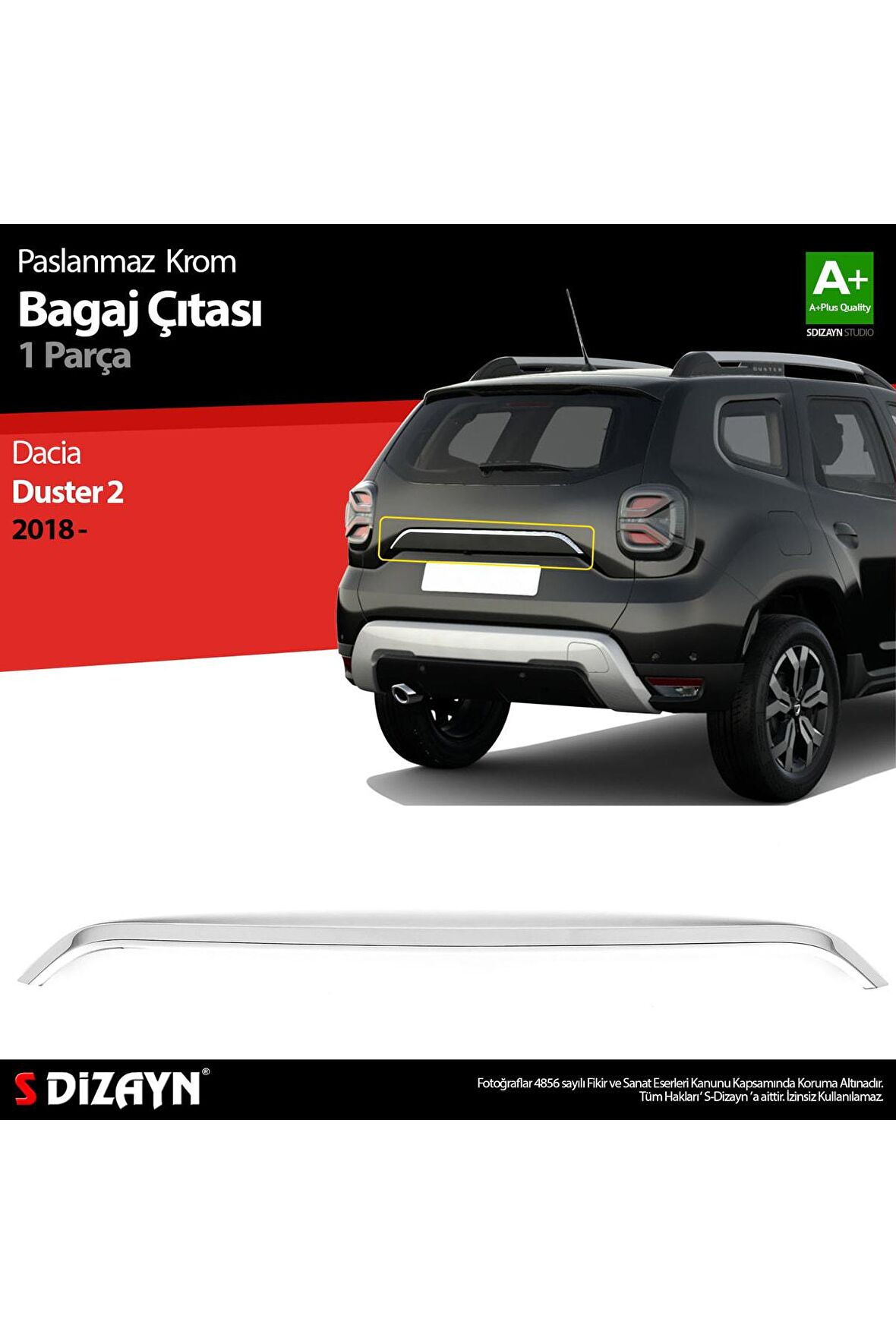 S-dizayn Dacia Duster Krom Bagaj Çıtası 2018 Üzeri