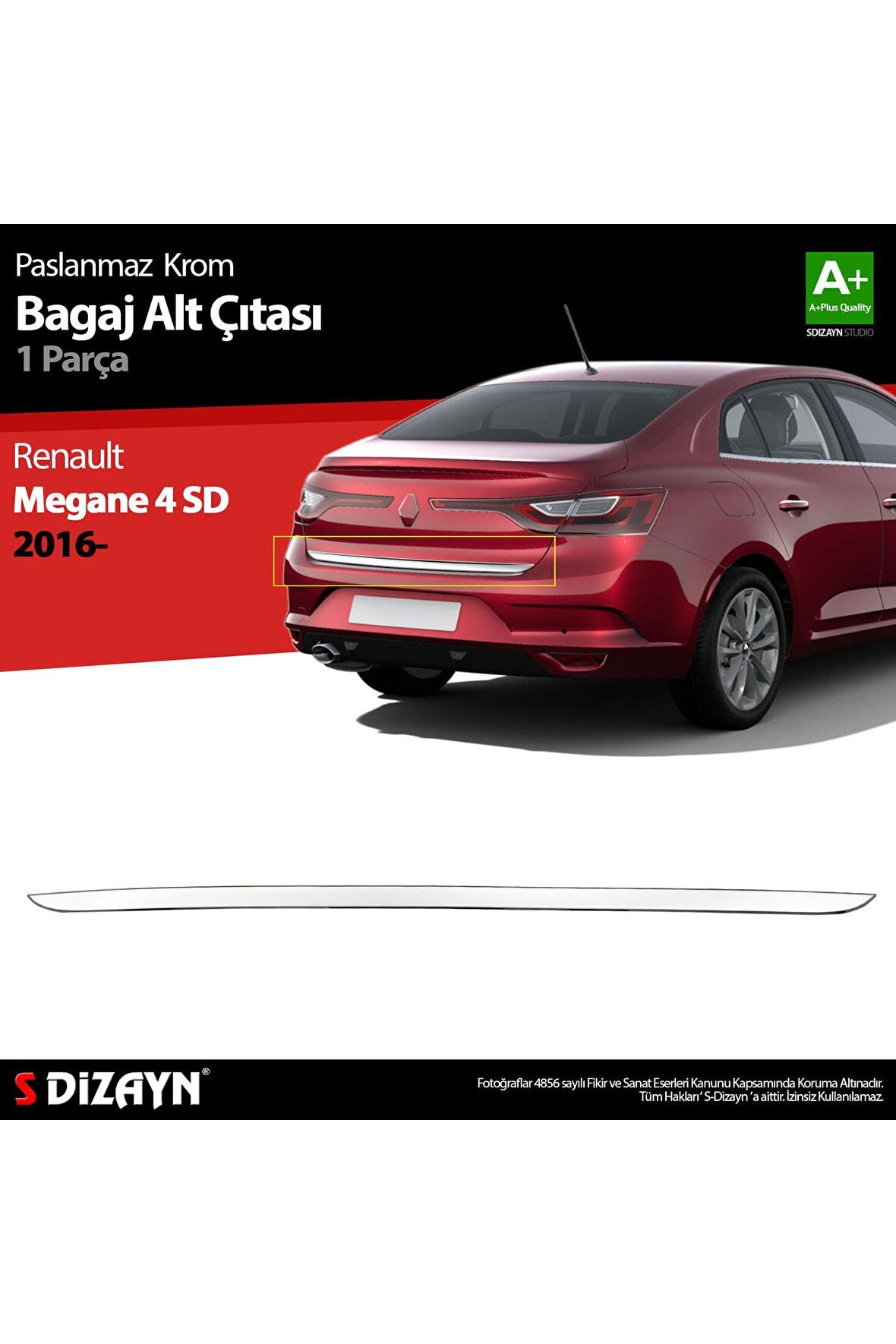 Renault Megane 4 Sd Krom Bagaj Alt Çıtası 2016 Üzeri Uyumlu