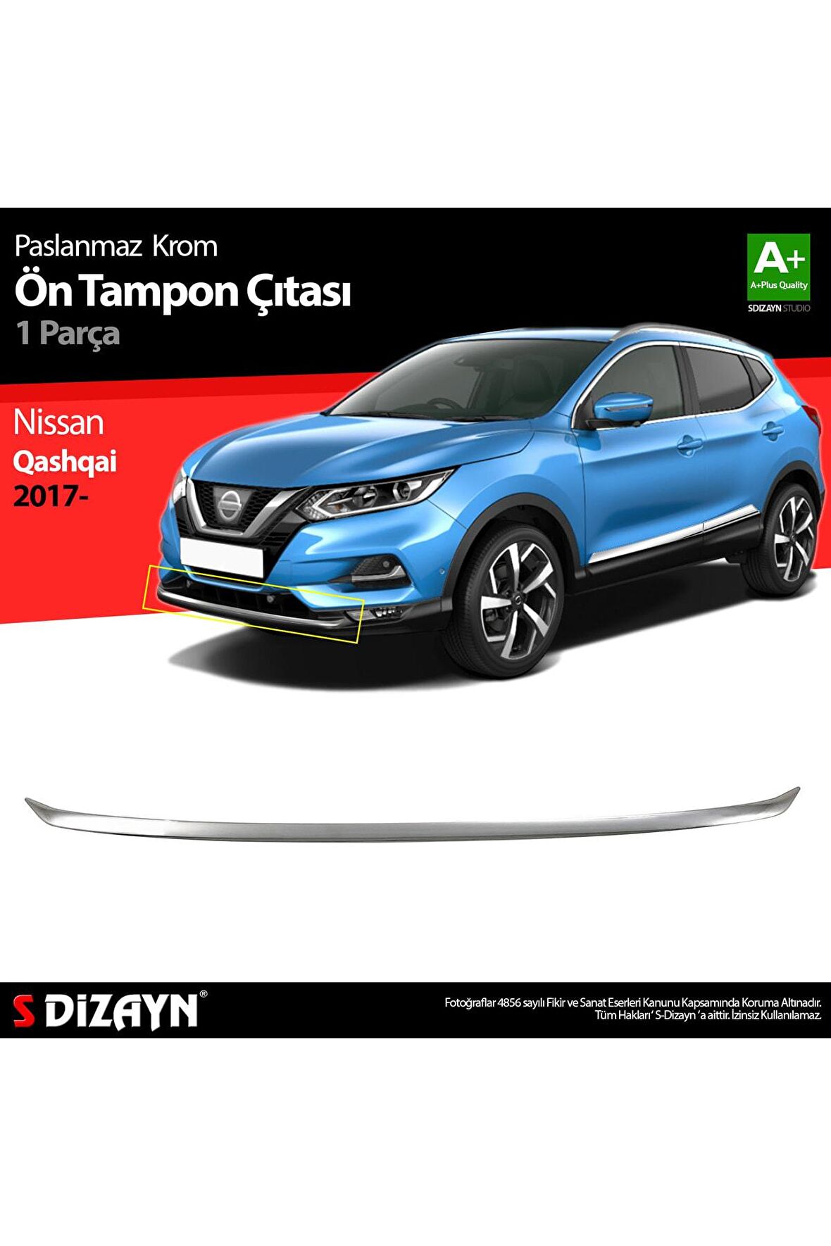 Nissan Qashqai Krom Ön Tampon Çıtası 2017 Ve Üzeri