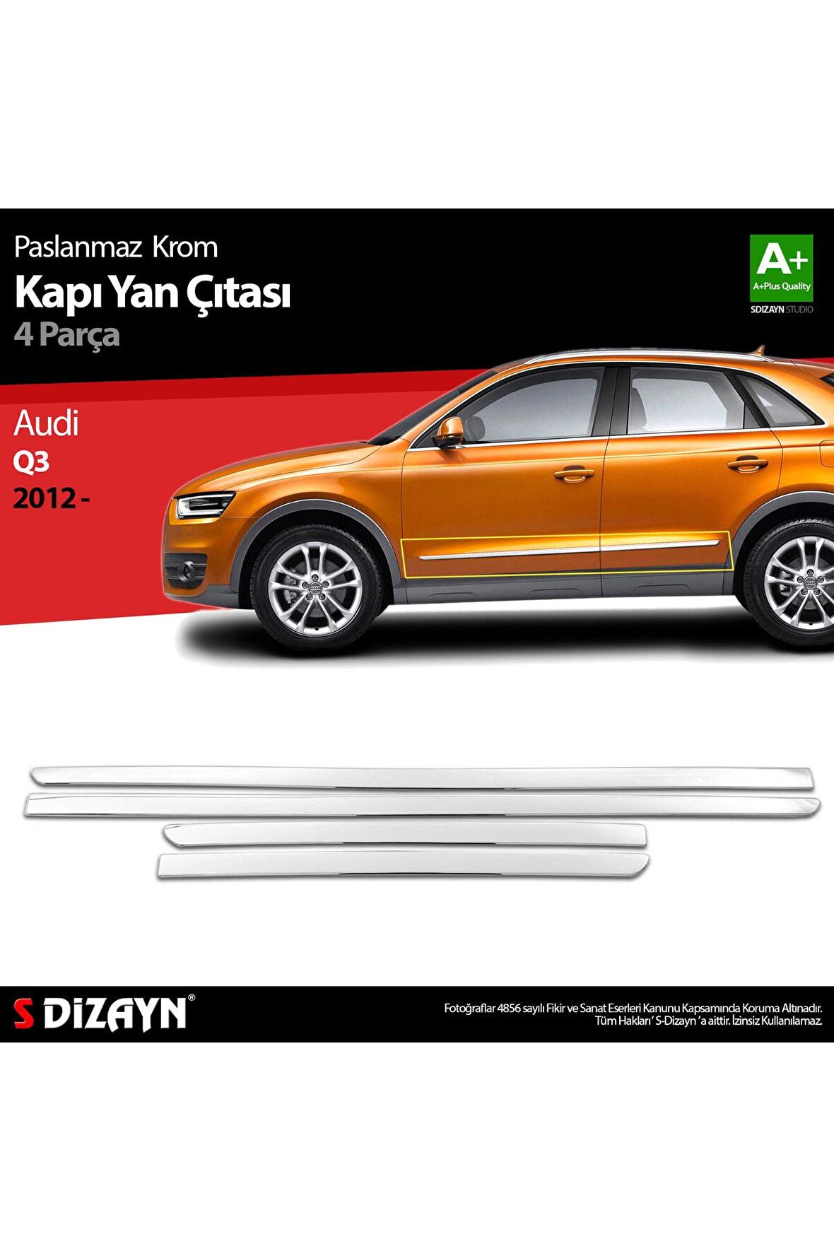 Audi Q3 Krom Kapı Yan Çıtası 2012 Üzeri
