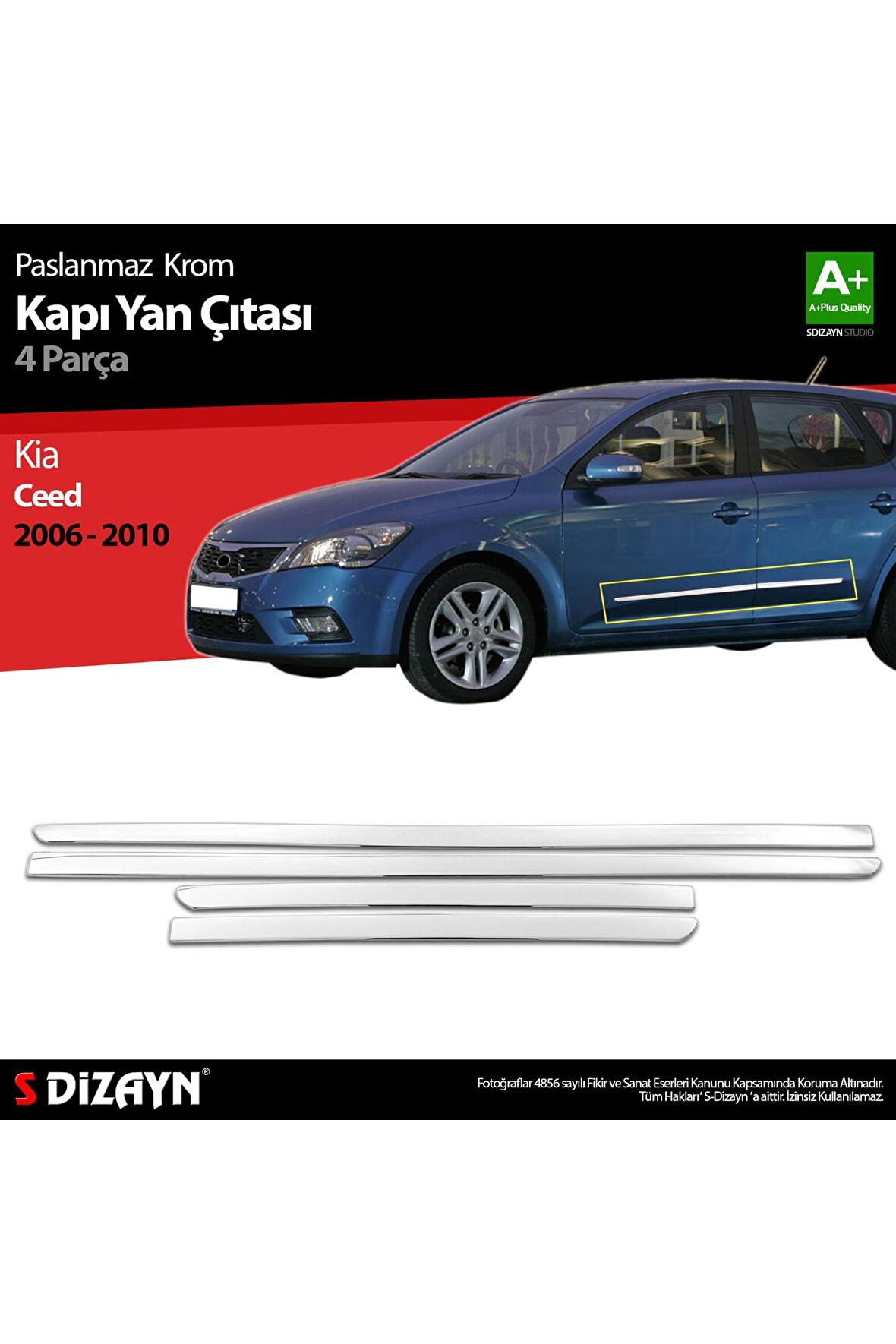 Kia Ceed Krom Kapı Yan Çıtası 2006-2010 Uyumlu