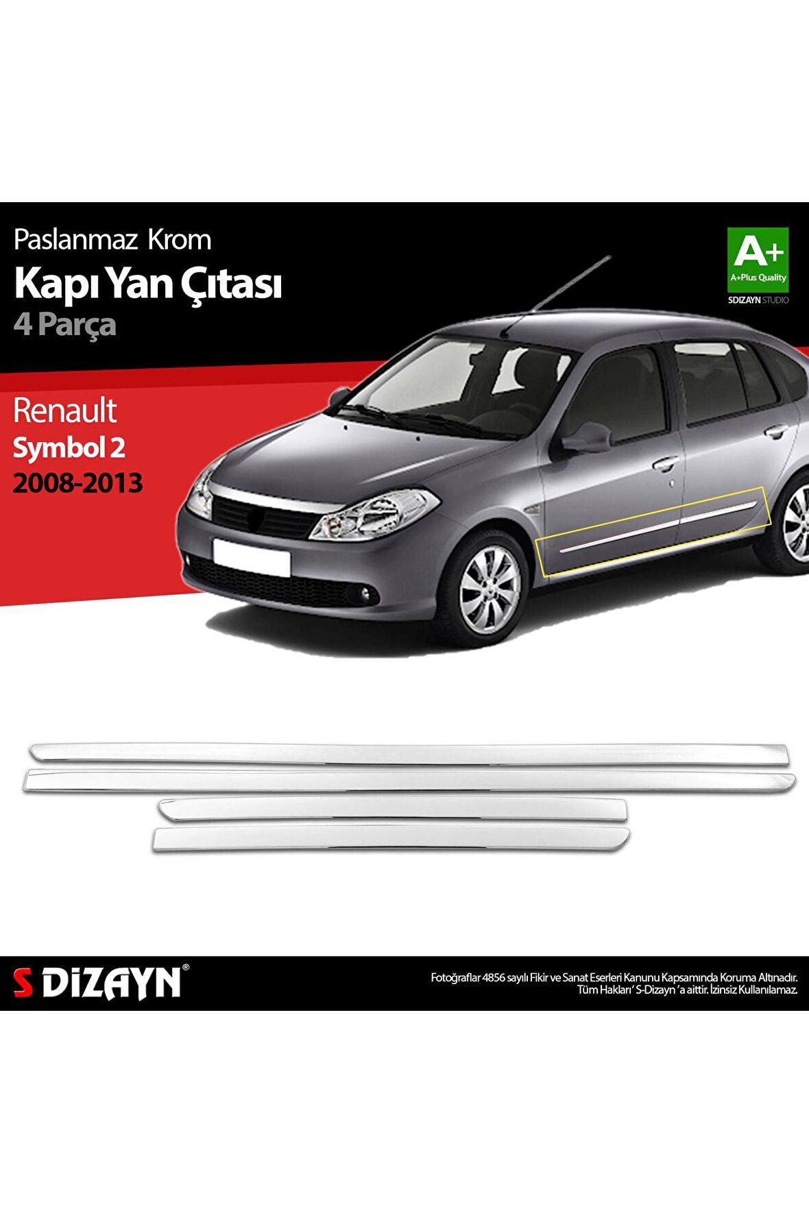 Renault Symbol 2 Krom Kapı Yan Çıtası 2008 2013