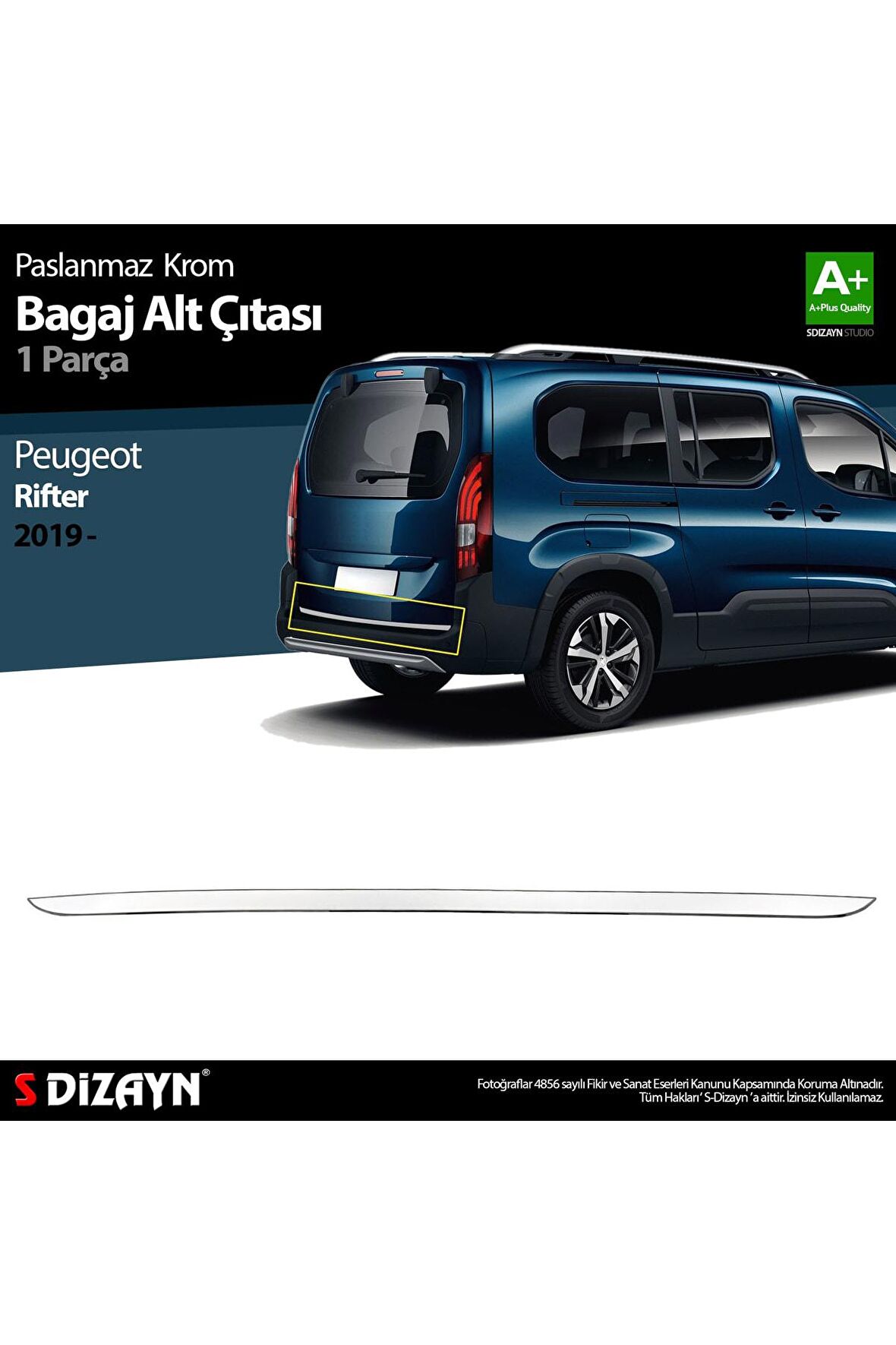 Peugeot Rifter Krom Bagaj Alt Çıtası 2019 Üzeri
