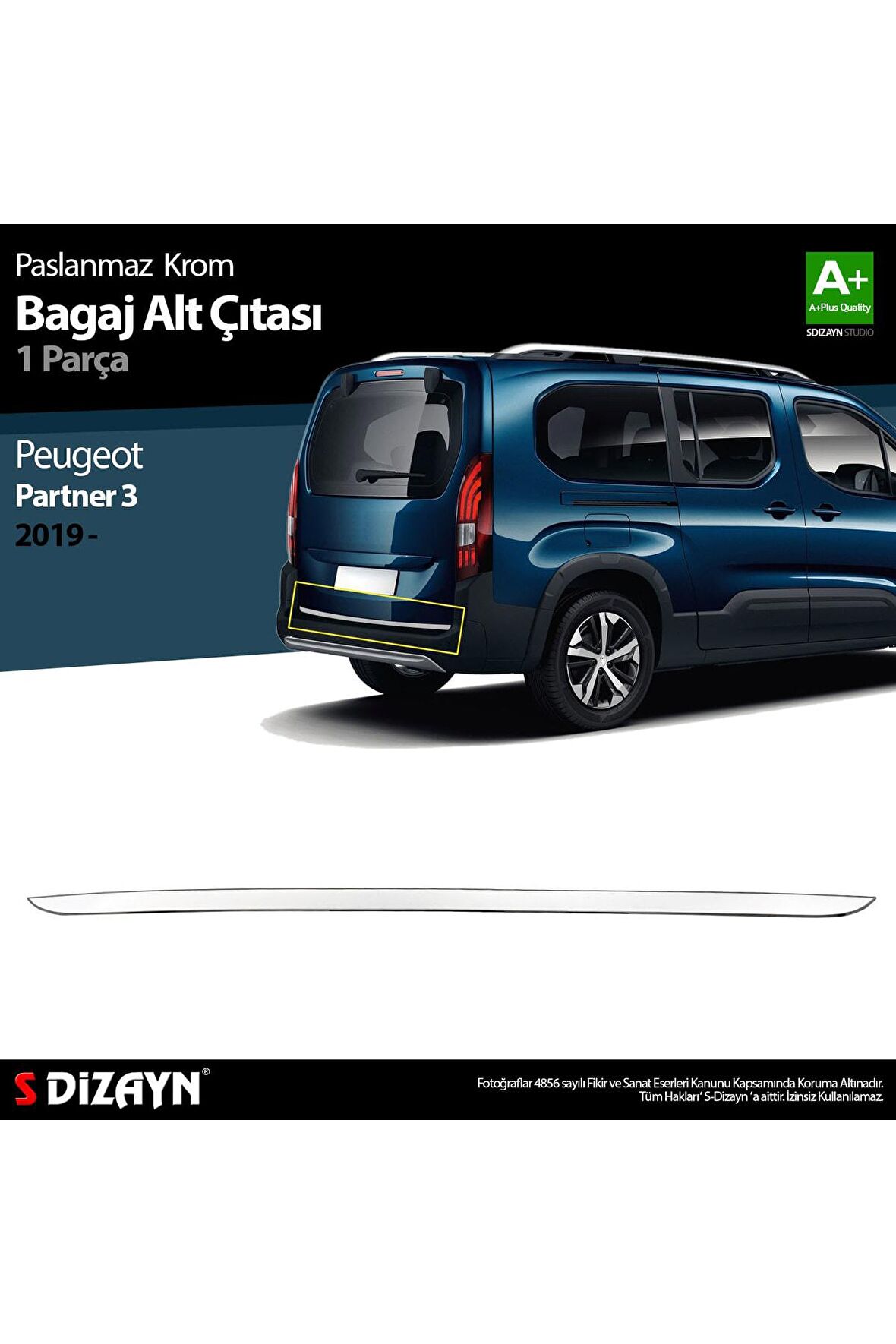 S-dizayn Peugeot Partner 3 Bagaj Alt Çıtası