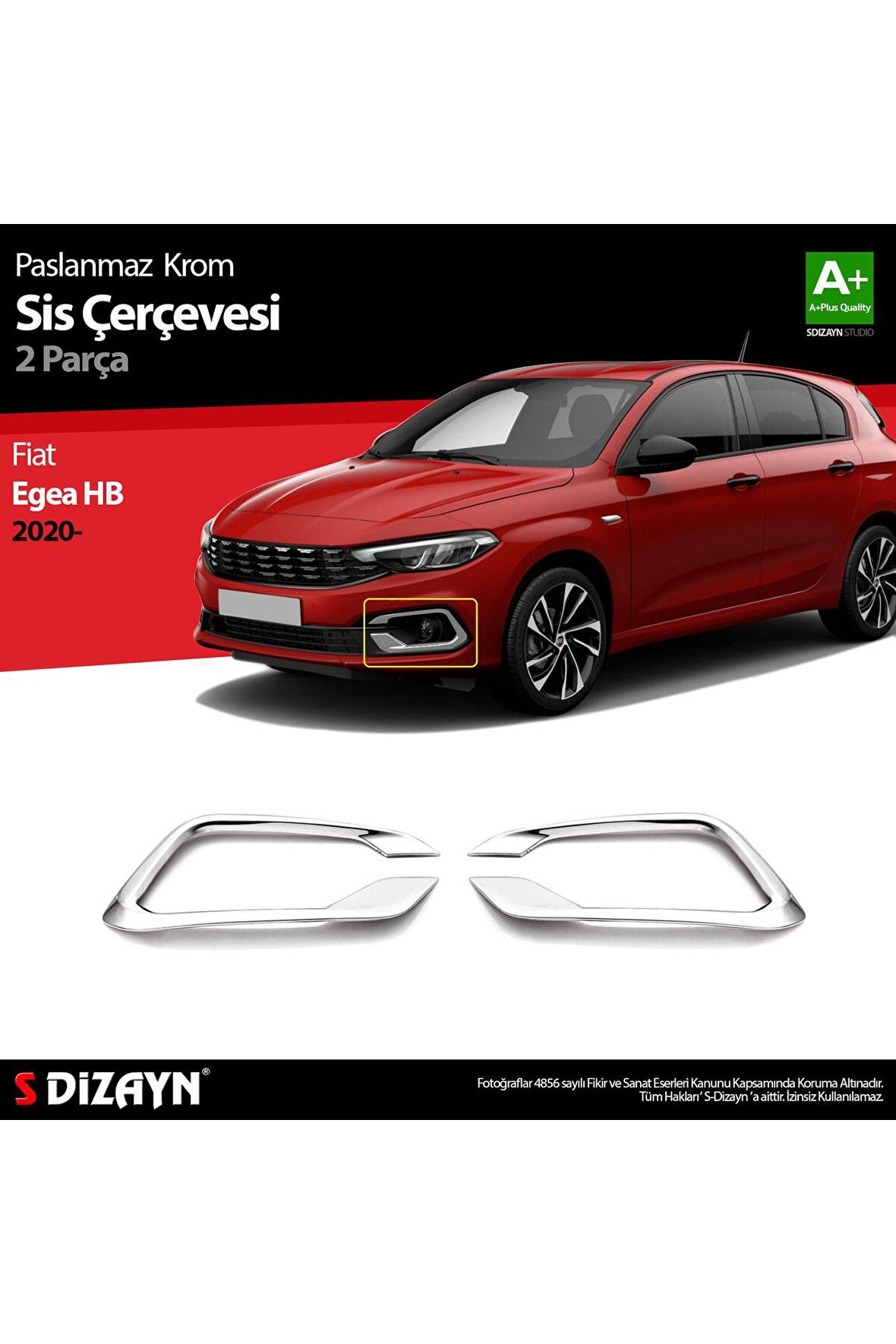 Fiat Egea Hb Krom Sis Çerçevesi 2 Parça 2020 Üzeri