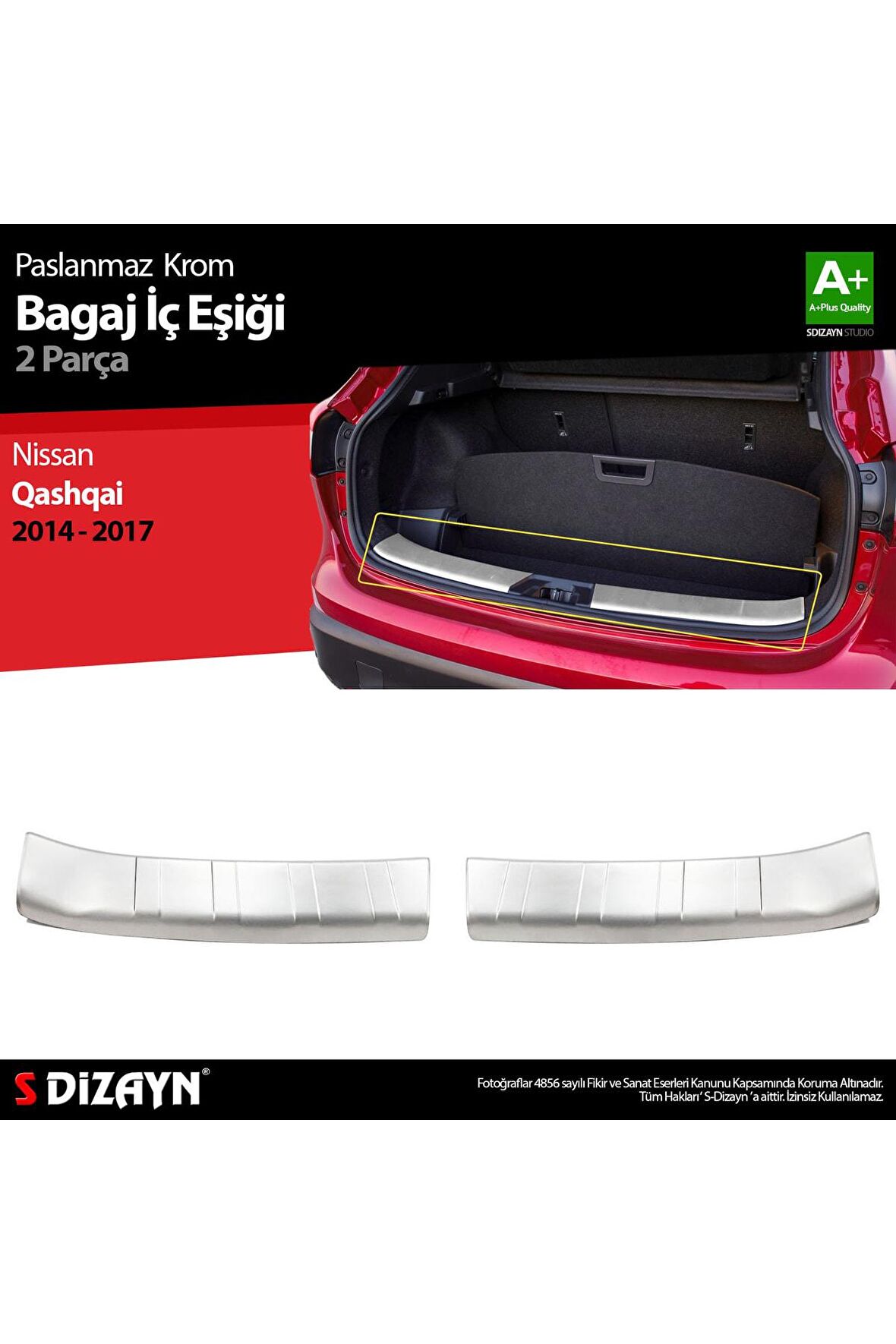 Nissan Qashqai 2 Krom Bagaj Iç Eşiği 2014-2017 Uyumlu