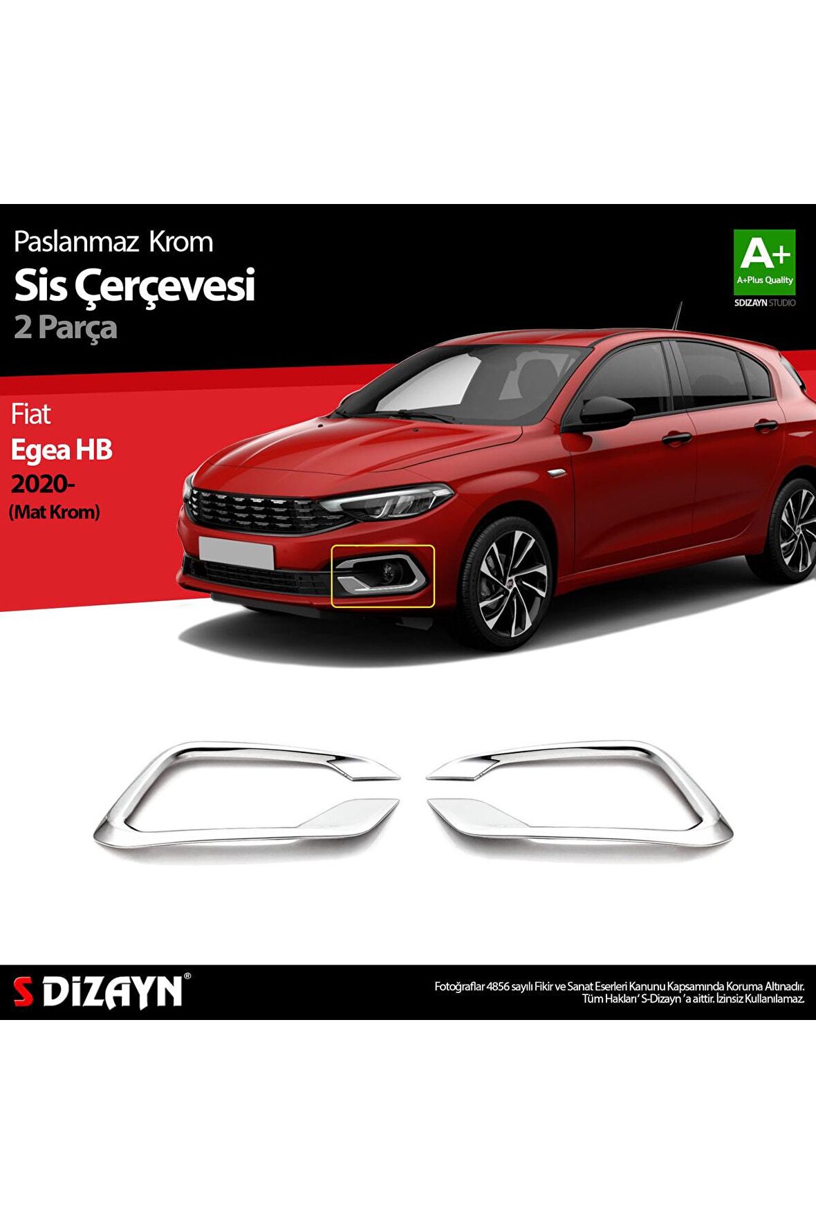 Fiat Egea Hb Krom Sis Çerçevesi 2 Prç. 2020 Üzeri (mat Krom)
