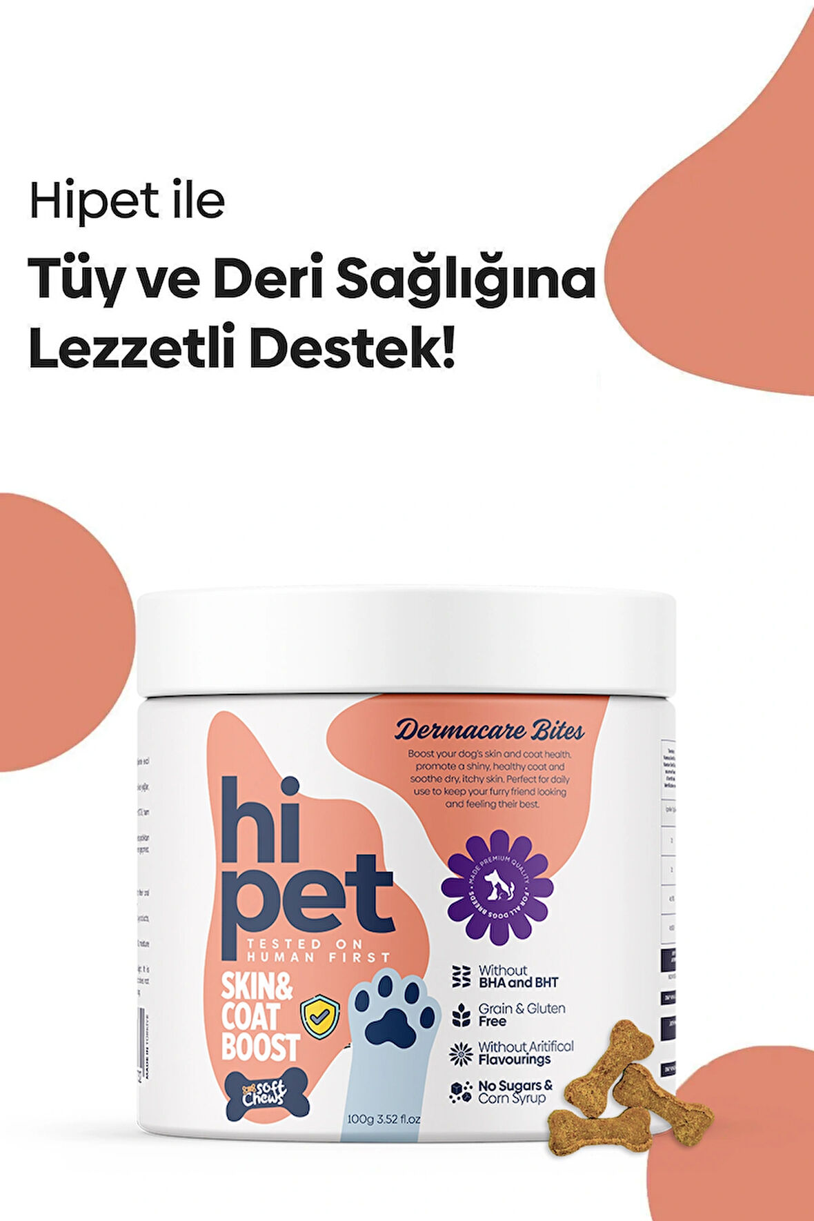 HiPet Deri Ve Tüy Güçlendirici Çiğnenebilir Tablet