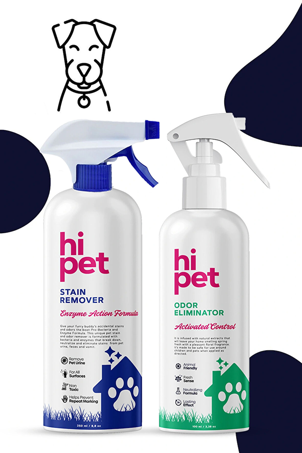 HiPet Köpek Leke Çıkarıcı Ve Koku Giderici Sprey Seti