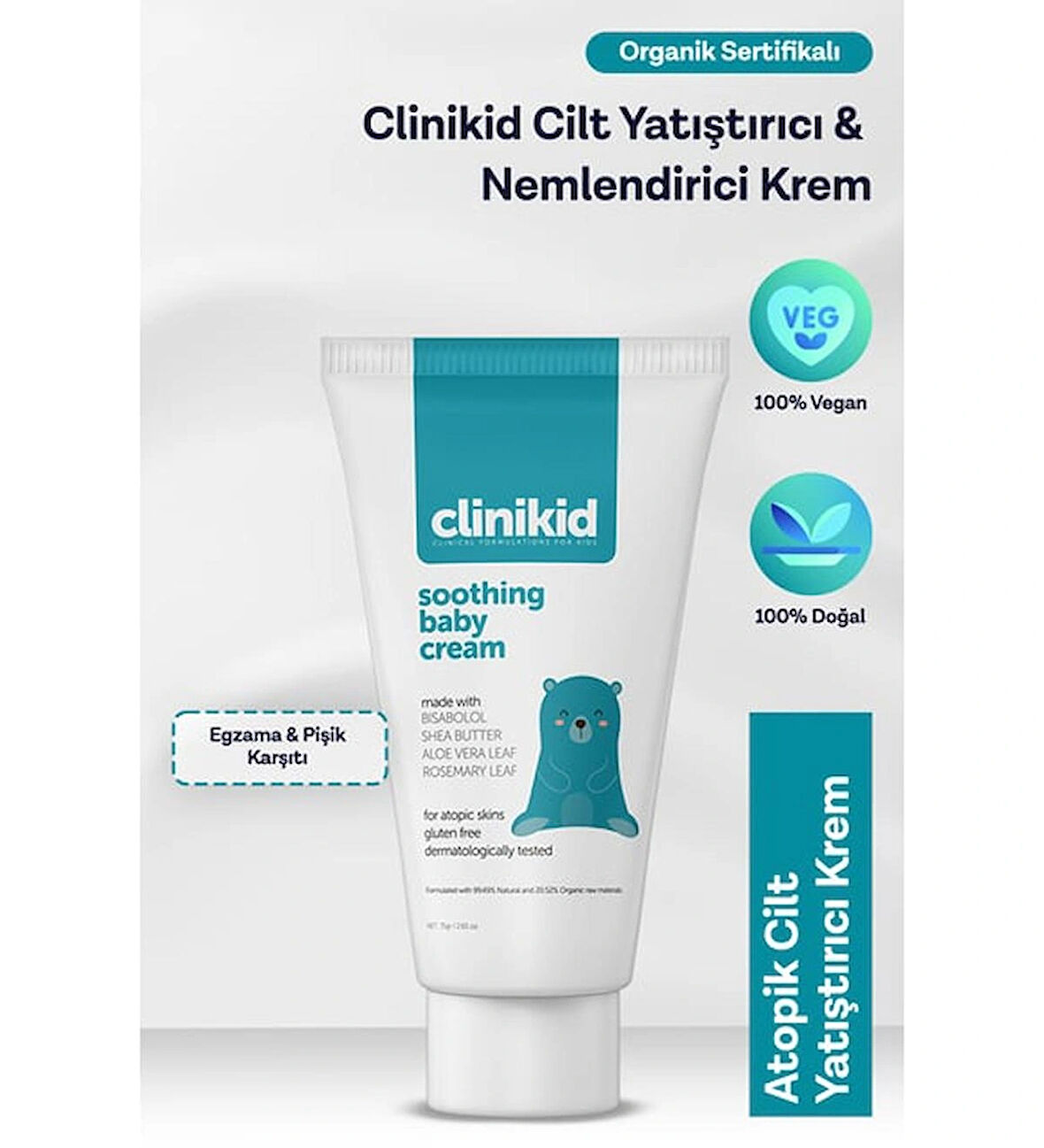Clinikid Atopik Cilt Yatıştırıcı & Nemlendirici Kremi