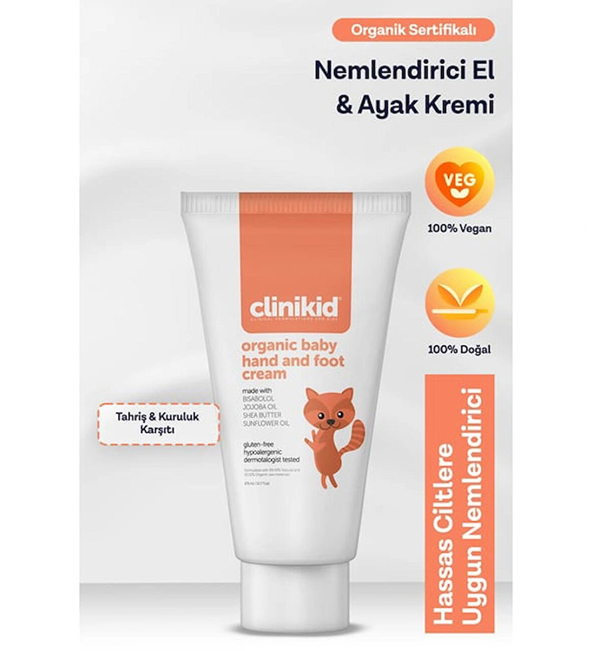 Clinikid Doğal El ve Ayak Nemlendirici Kremi