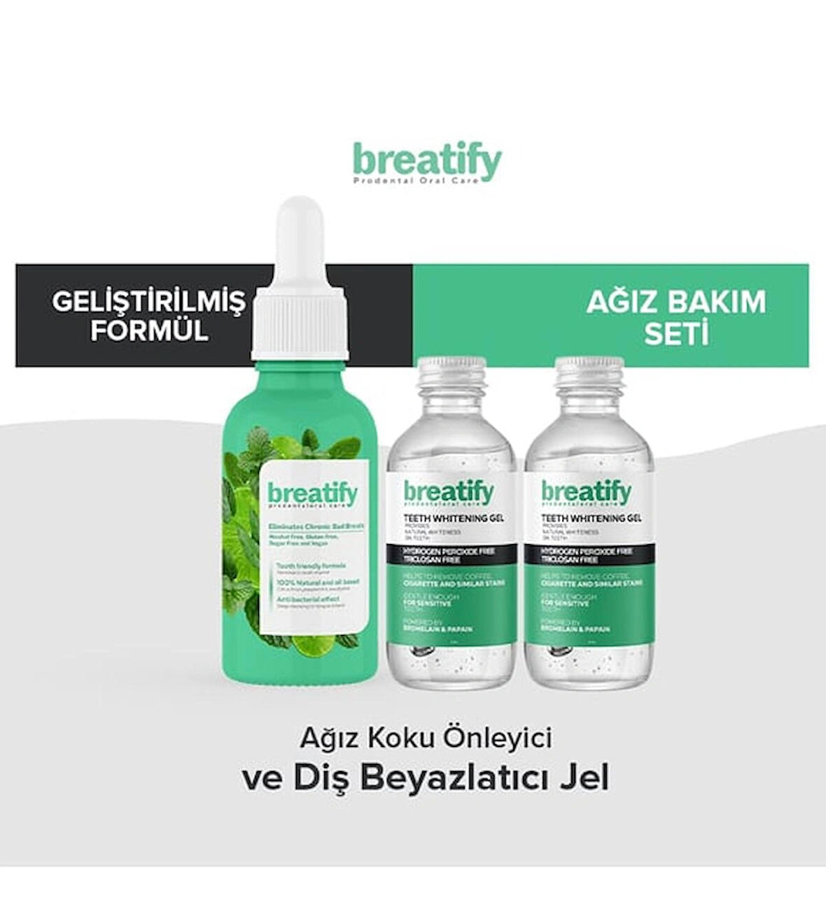 Breatify Ağız Kokusu Önleyici Damla & Breatify Diş Beyazlatıcı Jel(x2) Set