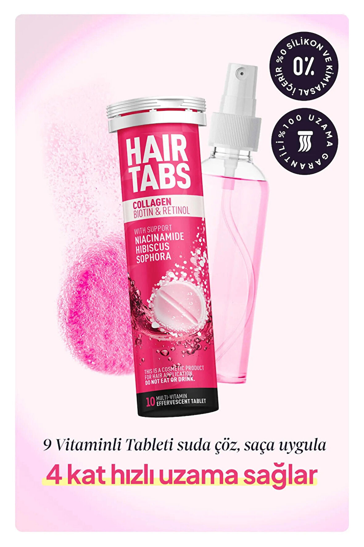 Hairtabs Saç Dökülmesine Karşı 9 Vitaminli Efervesan Tablet