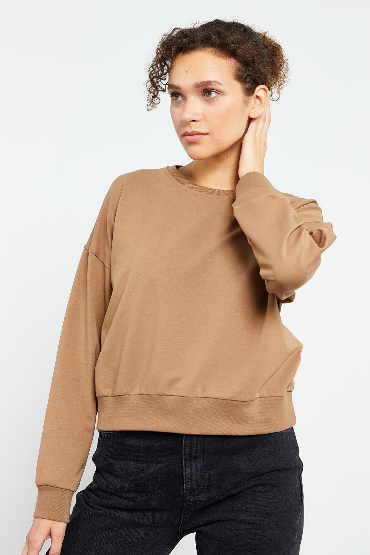 Toprak Basic Rahat Form O Yaka Kadın Sweatshirt - 97114 | XXL