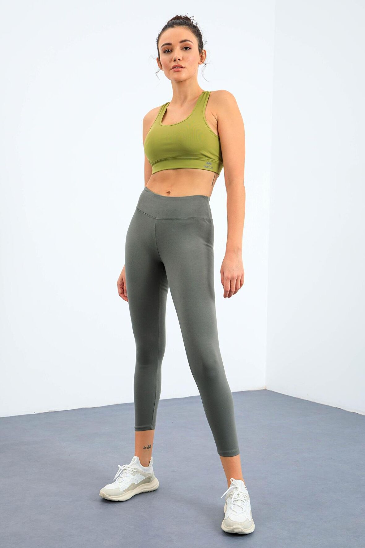 Çağla Yüksek Bel Termal Slim Fit Dar Paça Kadın Tayt - 94577 | M
