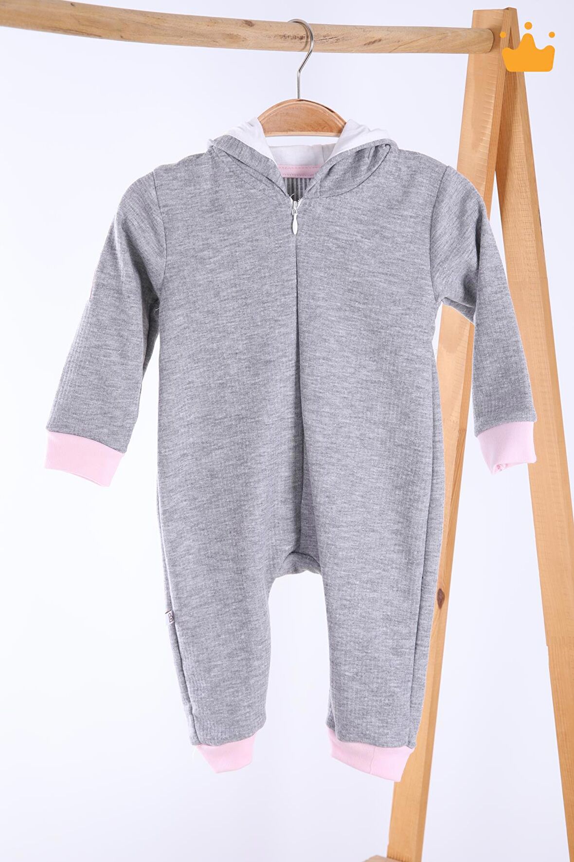 Babyhola Fermuarlı Tavşan Kulaklı Tulum 5014