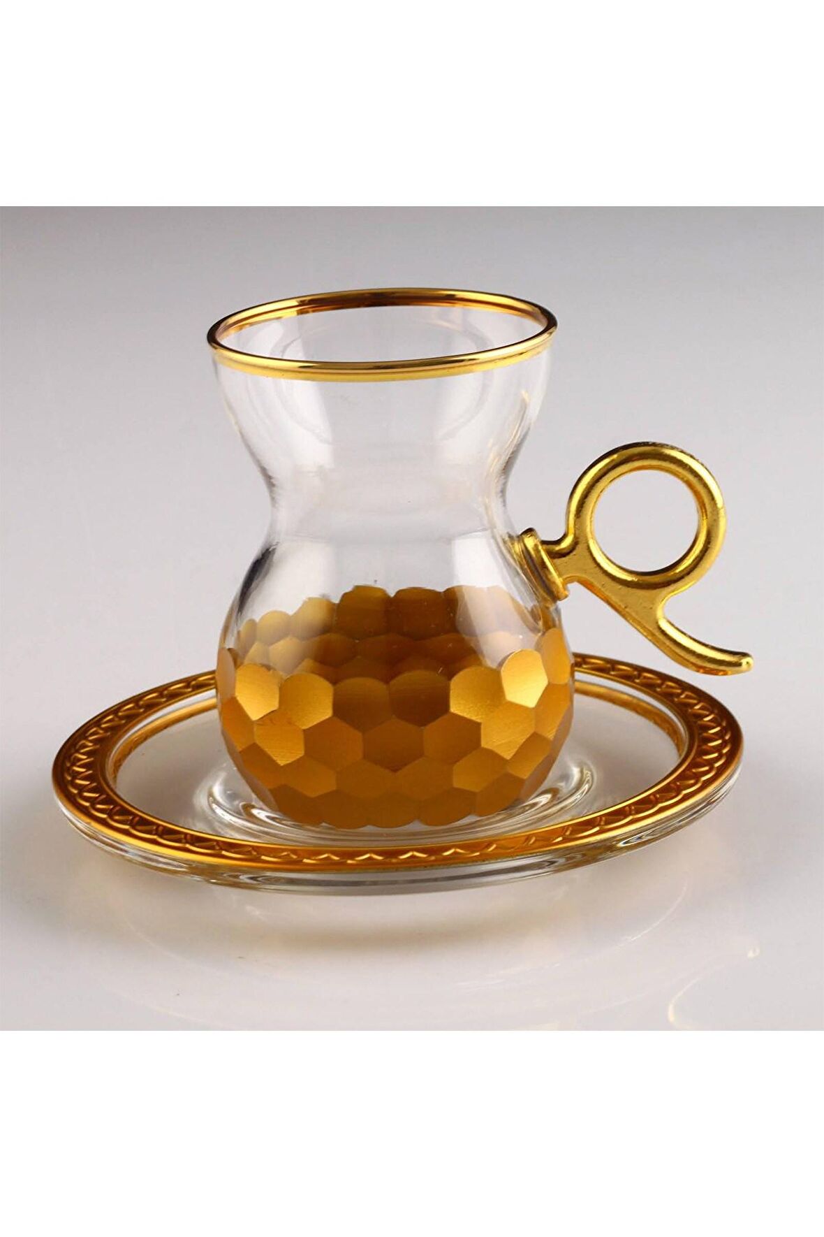 Paşabahçe 96575 Petek Varak Çay Takımı-GOLD