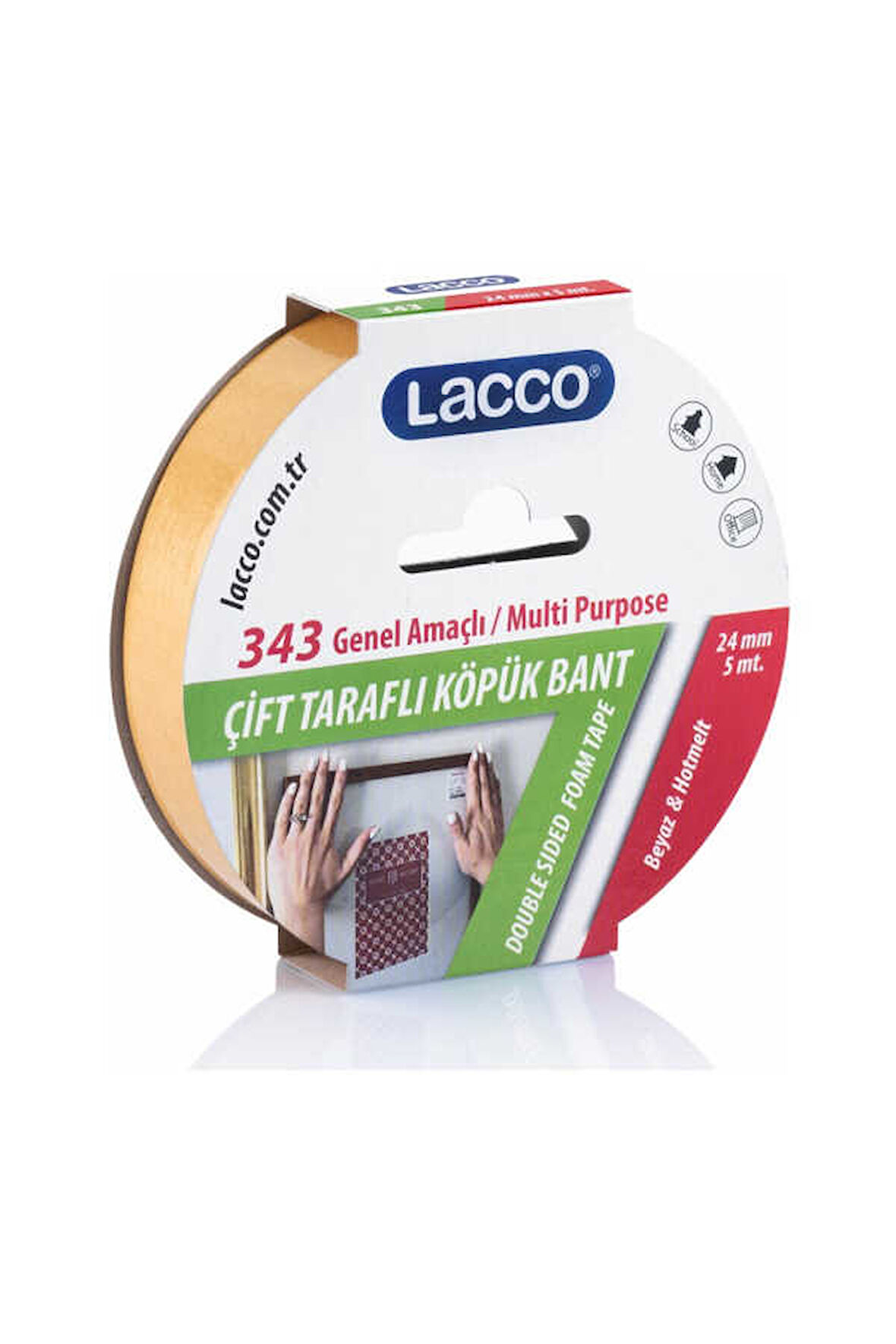 Lacco Hotmelt Çift Taraflı Bant 36 mm x 25 M