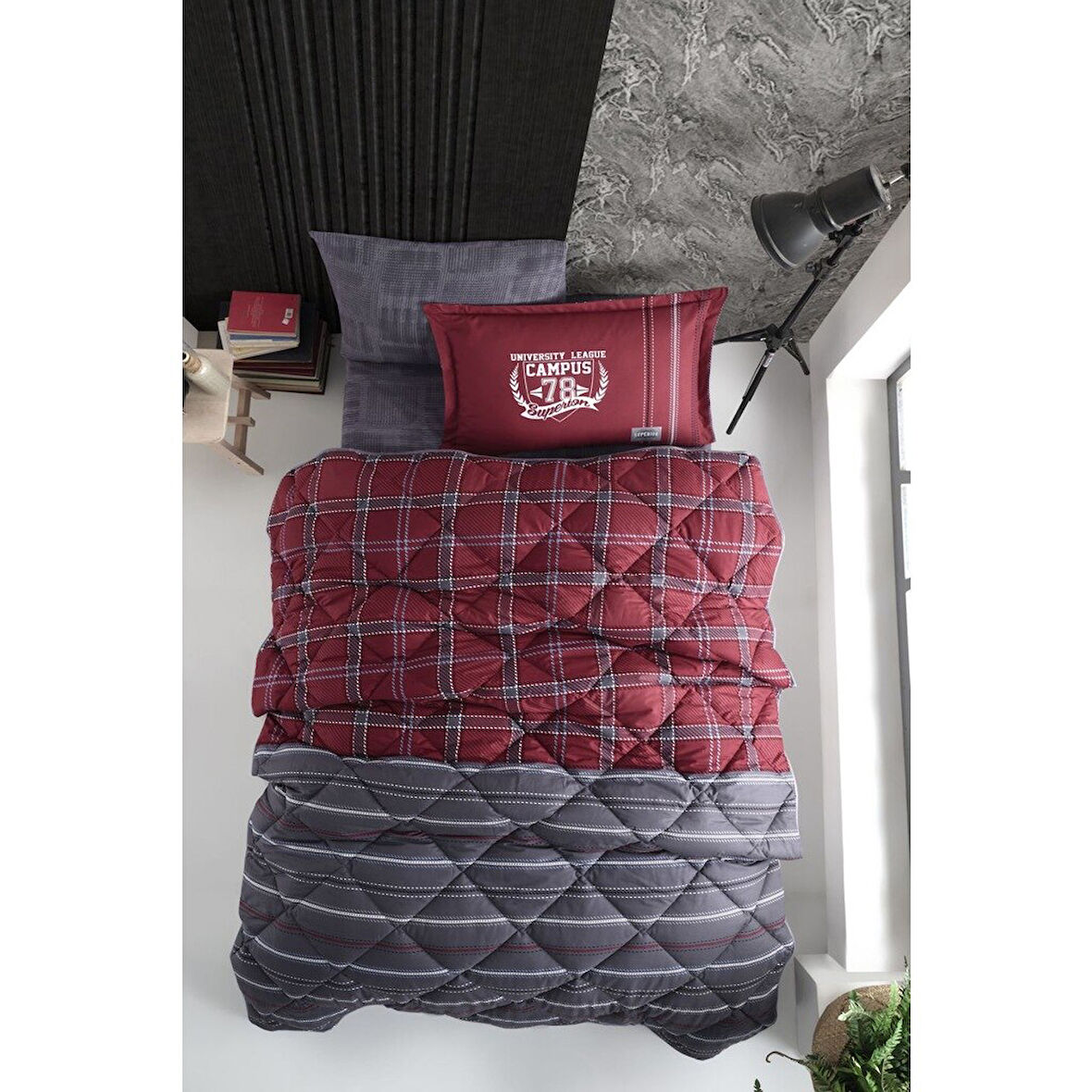 Clasy Ranforce Tek Kişilik Uyku Seti Campus V1 Bordo