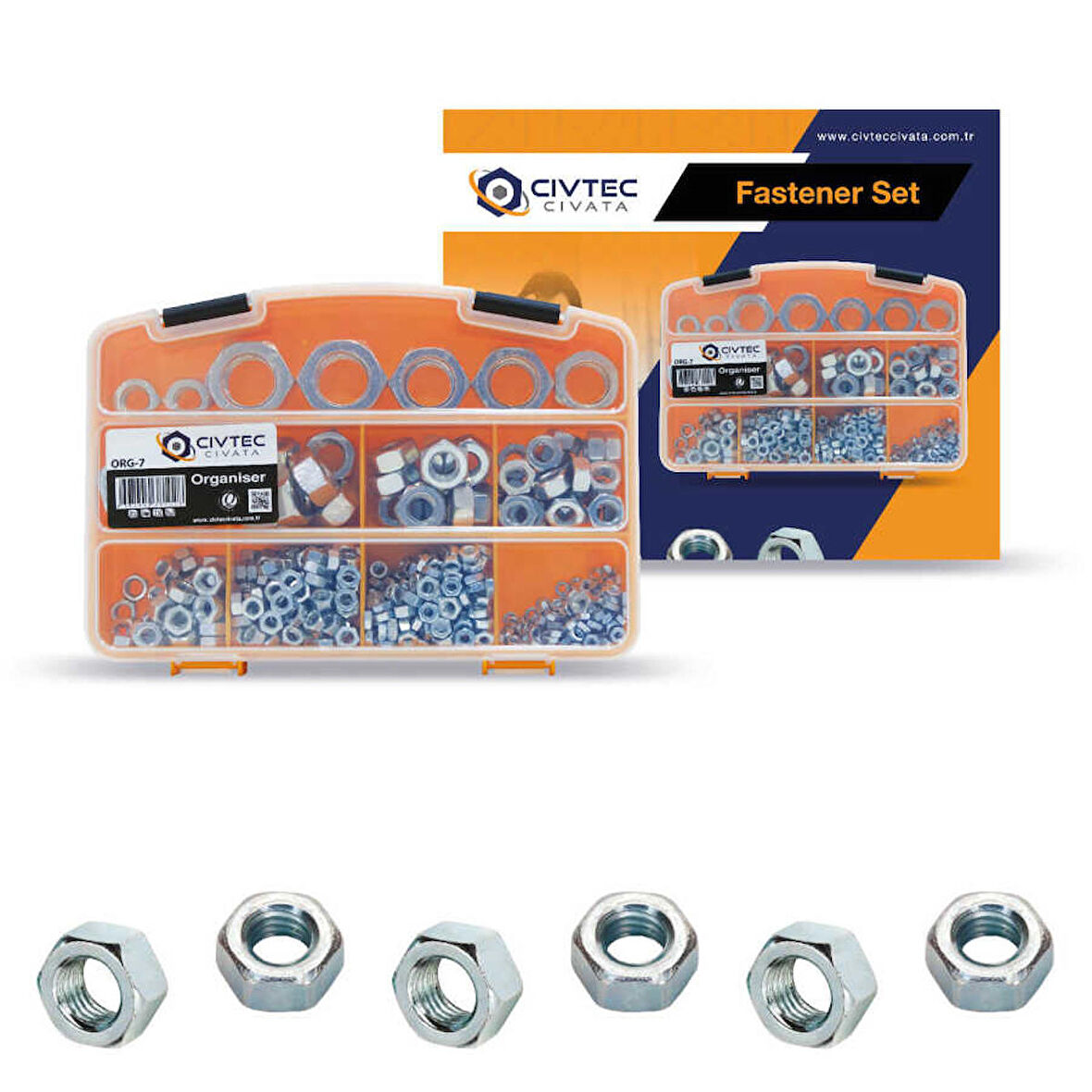 Civtec 663 Parça 12 Çeşit Din 934 Somun Seti - Takım Çantası TK-11