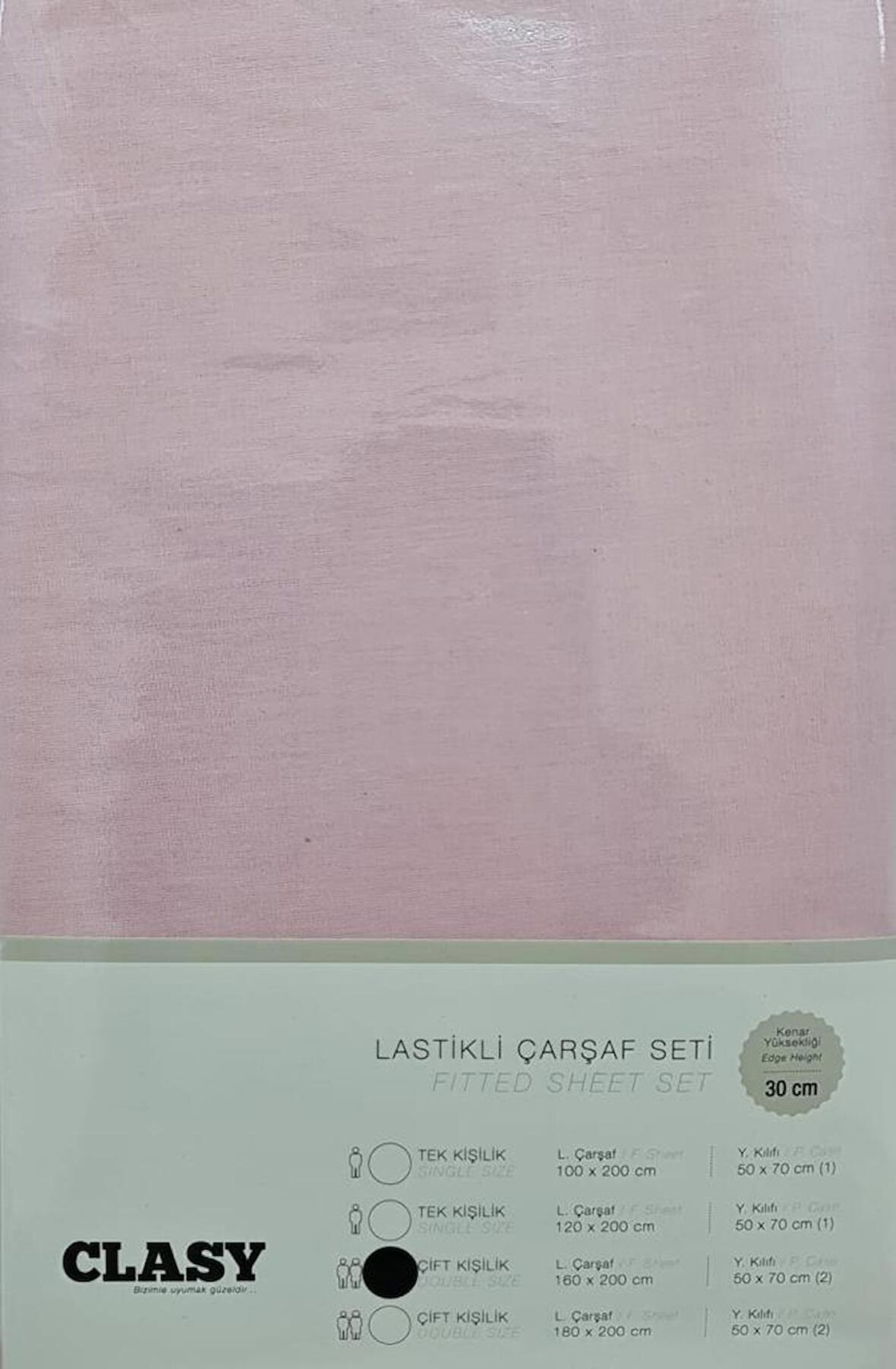 Clasy Tek Kişilik Lastikli Çarşaf Seti V12 Pembe 100x200