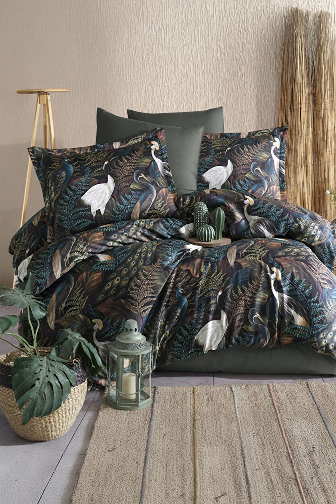 Clasy Puerto Antrasit Çift Kişilik %100 Dijital Pamuk Saten Nevresim Takımı