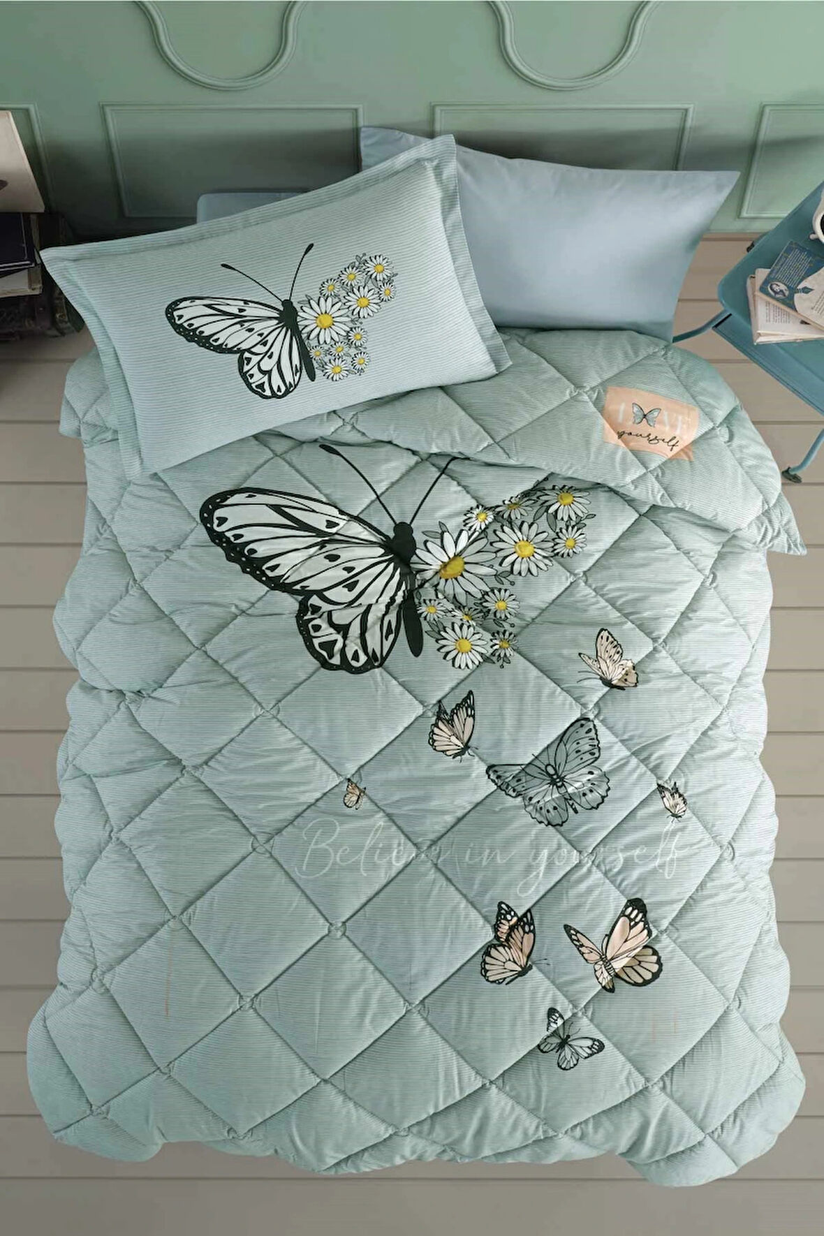 Clasy Ranforce Genç Yorgan Seti Tek Kişilik Daisy Love V1 Mint