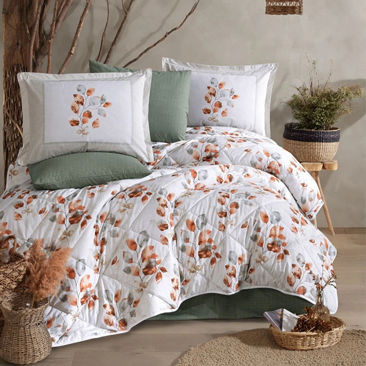 Clasy Ranforce %100 Pamuk Çift Kişilik Yorgan Seti Ruska V1 Mint