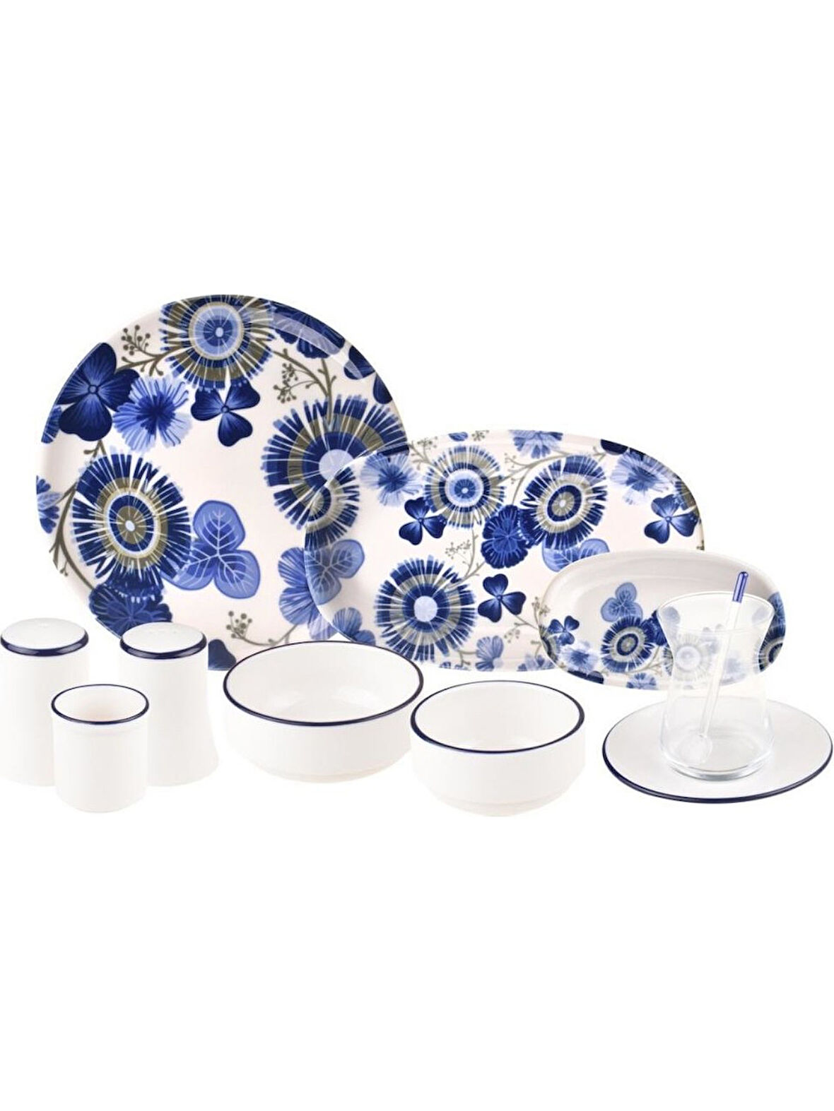 Bambum Flora 35 Parça Bone Porselen Kahvaltı Takımı B3038