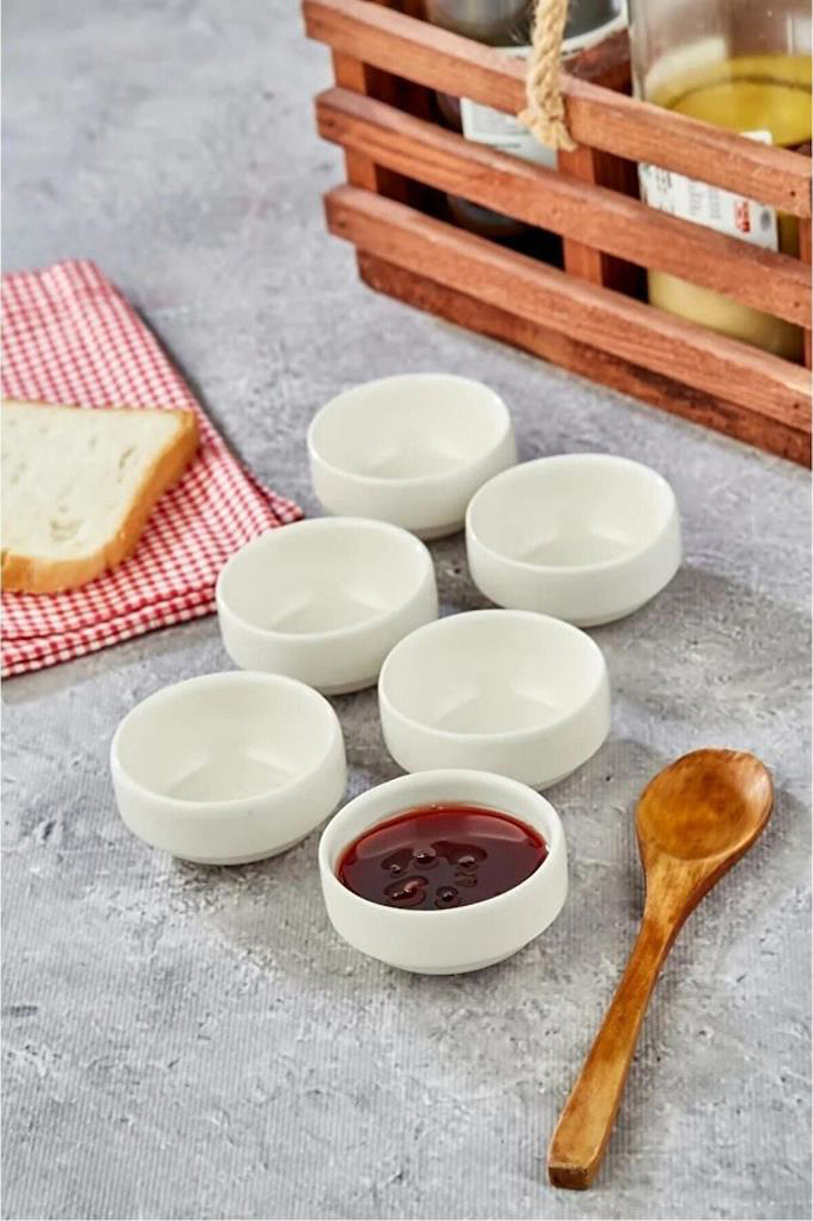 Bambum Zühre 6'lı Yuvarlak Porselen Kase - 6 cm